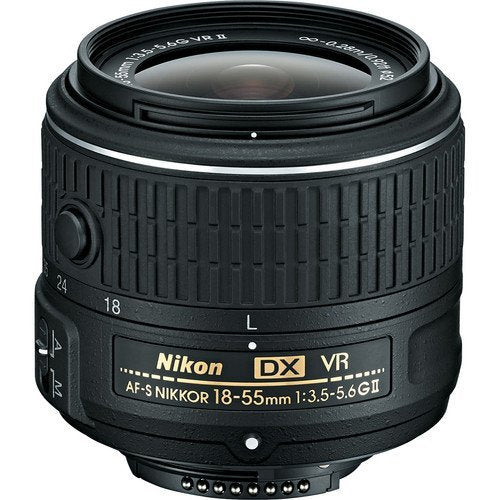 Nikon AF-S DX NIKKOR 18-55mm f/3.5-5.6G VR II Lens for DSLR Cameras - Perfect for Travel, Portrait & Landscape Photography