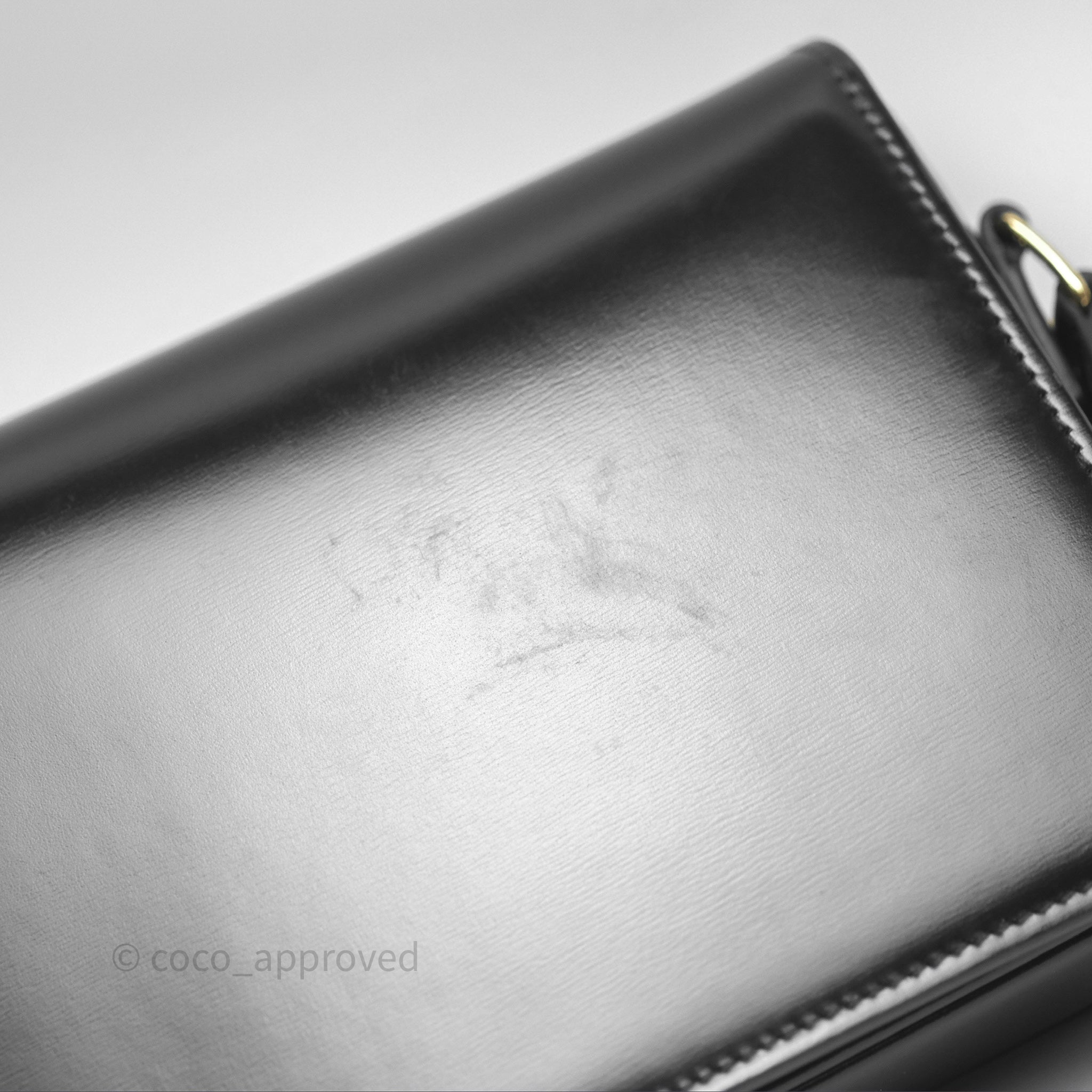 Celine Teen Triomphe Bag in Shiny Black Calfskin Leather - Luxury Crossbody Purse for Women, Perfect for Date Night & Evening Events