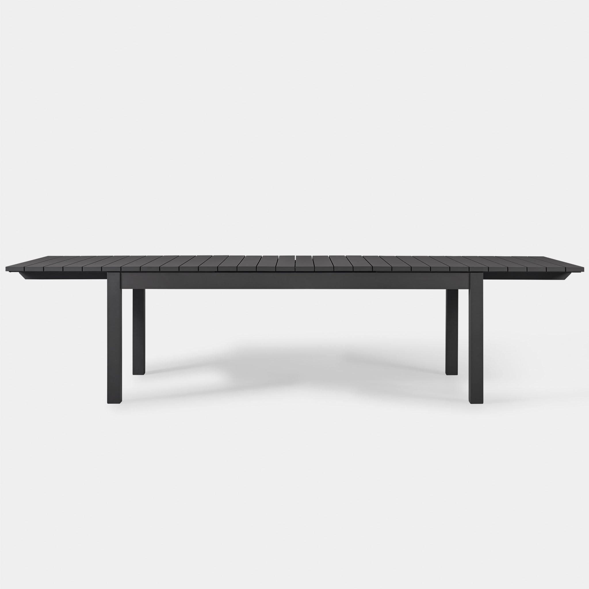 Pacific Aluminum Extension Dining Table - Expandable for 6 to 10 People, Modern Outdoor/Indoor Use - Perfect for Patio, Garden, or Large Family Gatherings