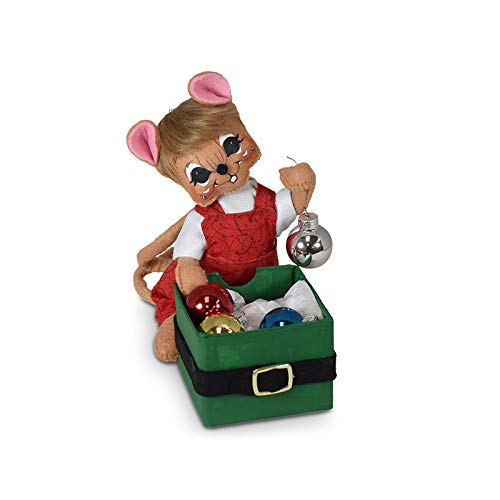 6in Whimsical Mouse Figurine with Decorative Gift Box - Perfect for Christmas Decor, Collectibles & Home Display