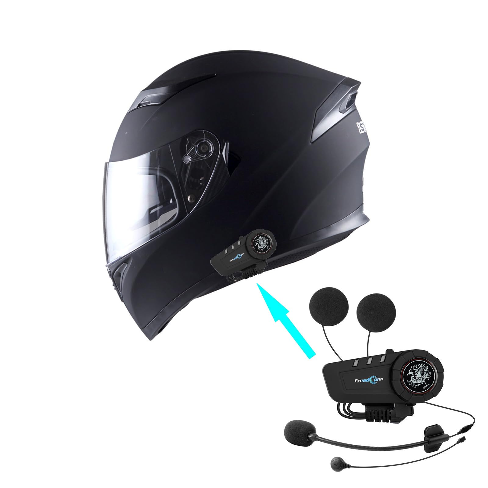 1Storm Motorcycle Helmet - Full Face Street Bike Helmet with Dual Visor & Sun Visor, Element Silver Matt Black (HJK316) - Perfect for Urban Commuting & Highway Riding