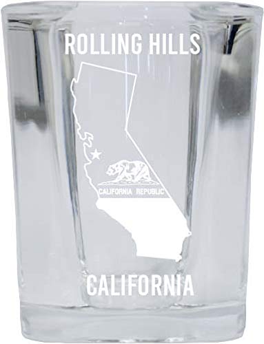 California State Flag Design 2oz Square Shot Glass - Laser Etched Souvenir for Collectors & Party Drinks | Perfect for Home Bars, Gifts & Travel Memorabilia