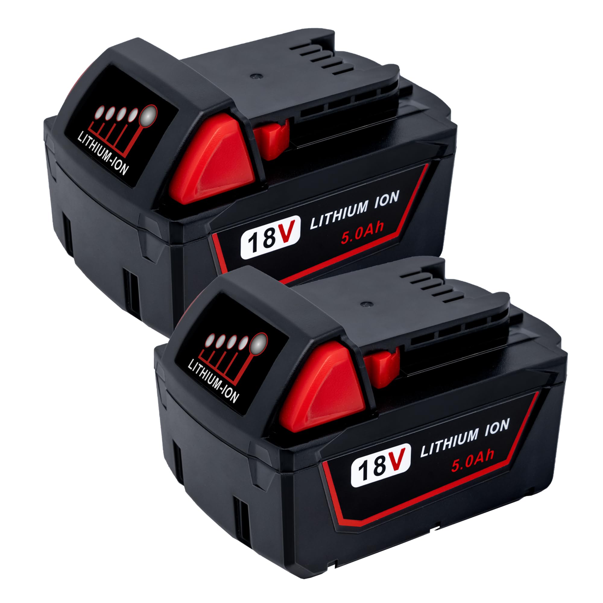2-Pack Milwaukee M18 Battery Replacement (48-11-1850) - Compatible with All Milwaukee 18V Cordless Power Tools - Perfect for Drills, Saws & Outdoor Power Equipment