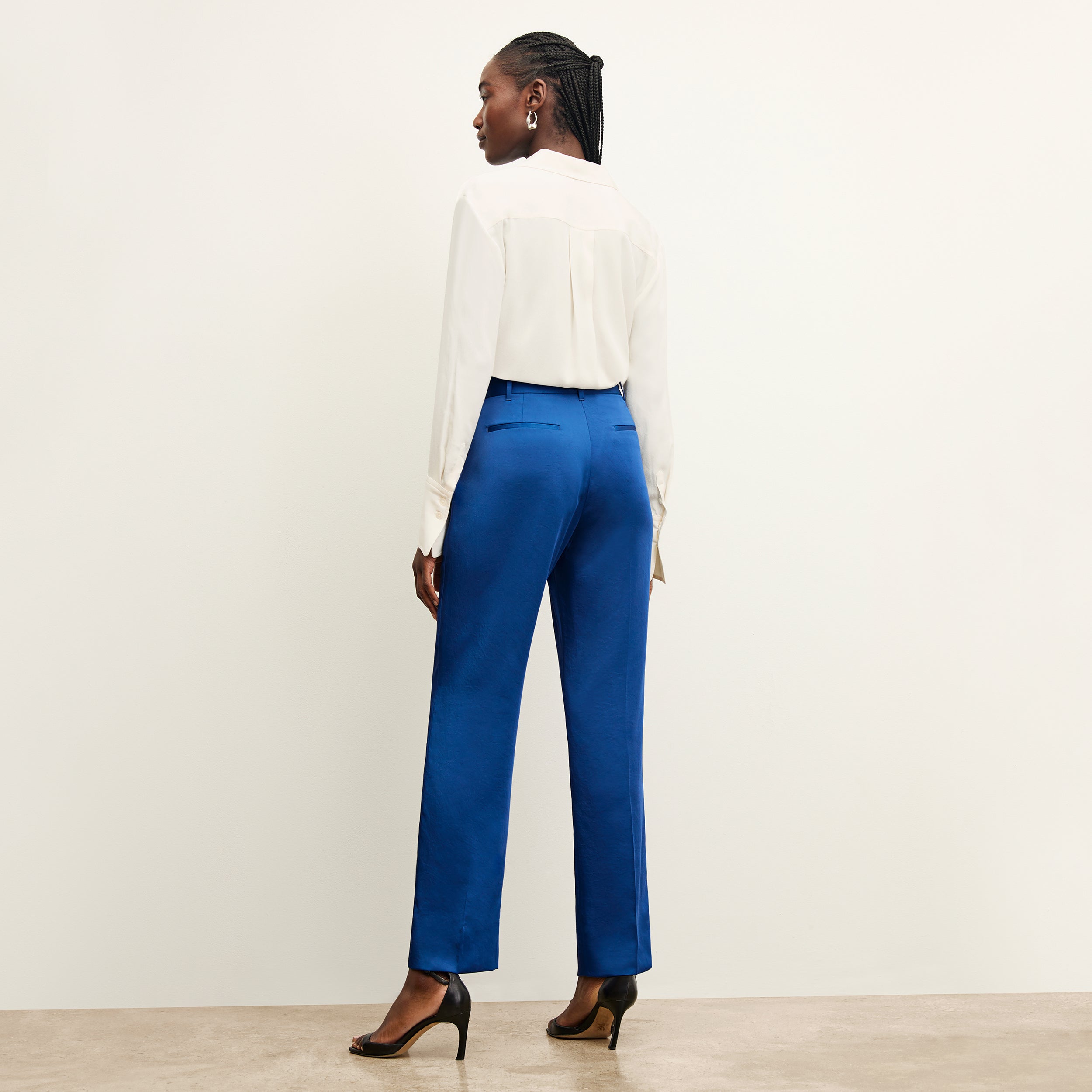 Smith Pant - Everyday Satin Pants for Women in Sapphire Blue | Comfortable Lounge & Sleepwear | Perfect for Yoga, Relaxing at Home & Travel