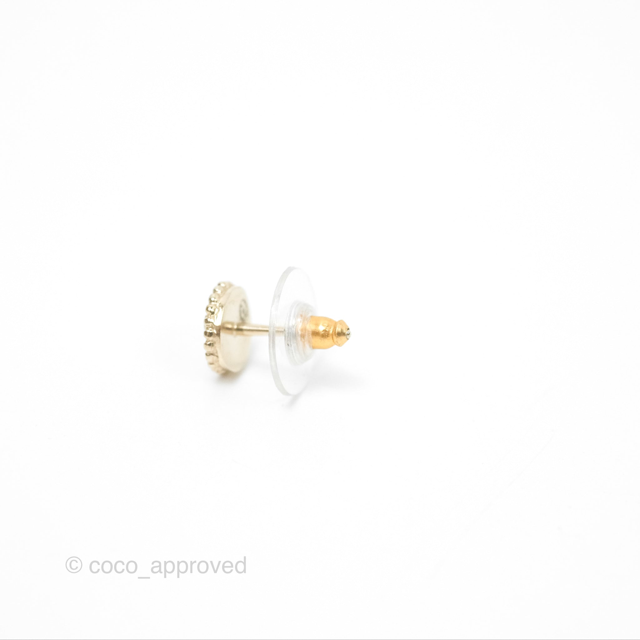 Chanel CC Round White Earrings in Gold Tone - Luxury Fashion Jewelry for Women, Perfect for Parties, Weddings & Special Occasions