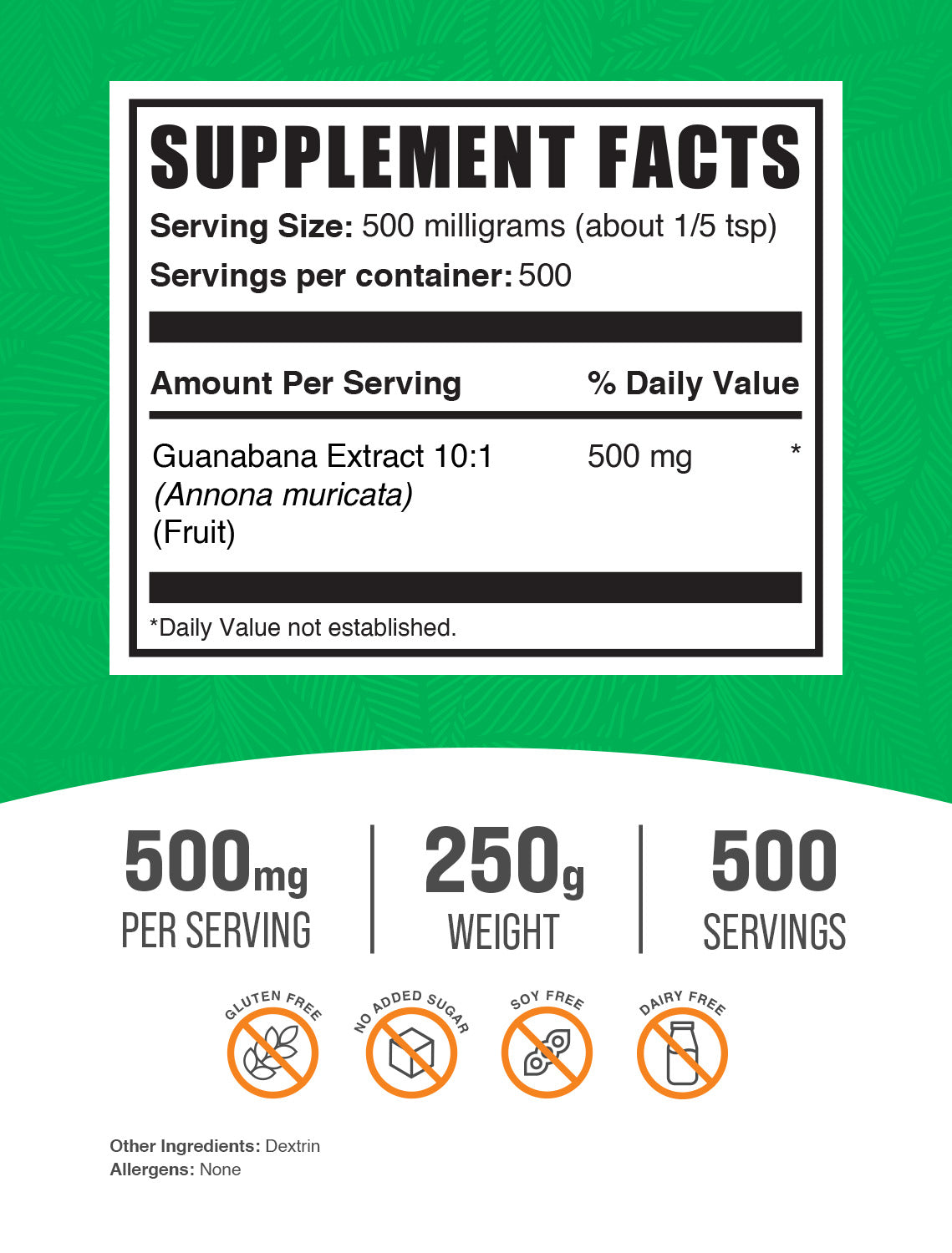 Organic Soursop (Guanabana) Extract Powder 100% Pure - Immune Support & Antioxidant Supplement - for Smoothies, Tea, and Wellness Drinks