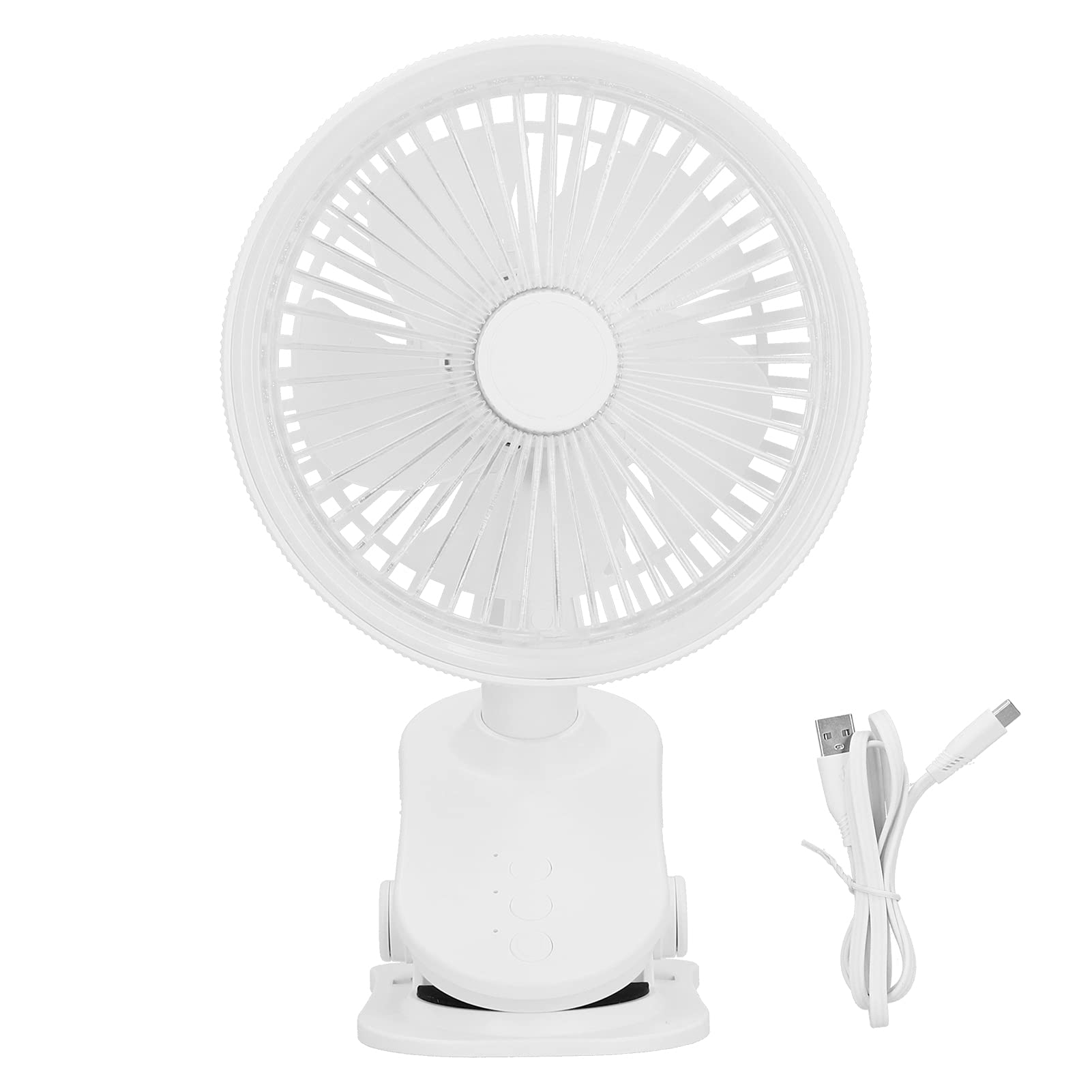 Yoidesu Mini Desktop Clip Fan with Warm Night Light - 3-Speed Adjustable, USB Powered for Home, Office, Travel, Camping & Outdoor Use - Perfect for Bedside, Desk, Tent & Car Ventilation