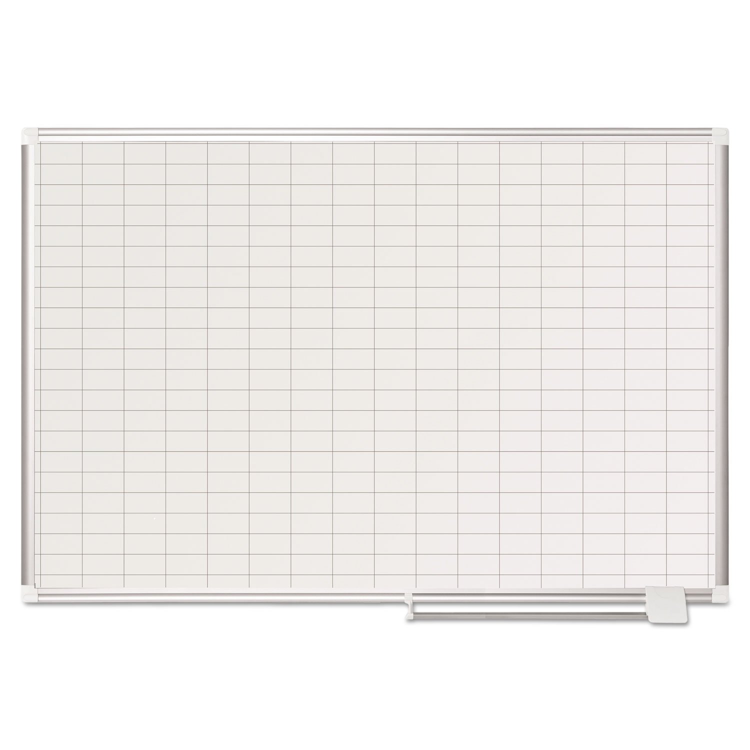 MasterVision MA0592830 Grid Planning Board - 1x2-Inch Grid, 48x36 Inches, White/Silver - Perfect for Architects, Engineers & DIY Projects - Wall-Mounted Design & Project Planning Tool