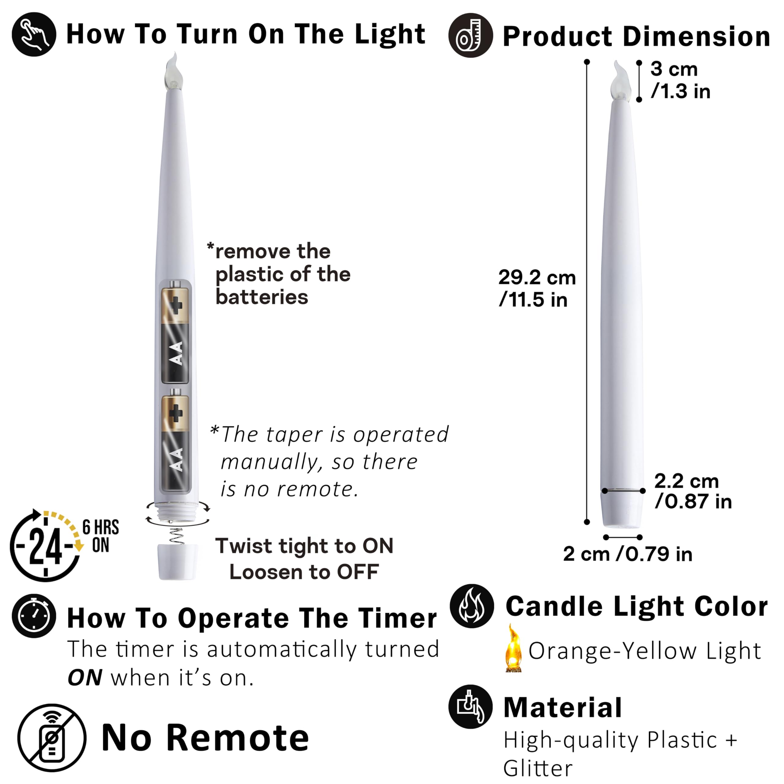 Flameless Candles with Remote & Timer - Silver Battery Operated for Christmas Decor