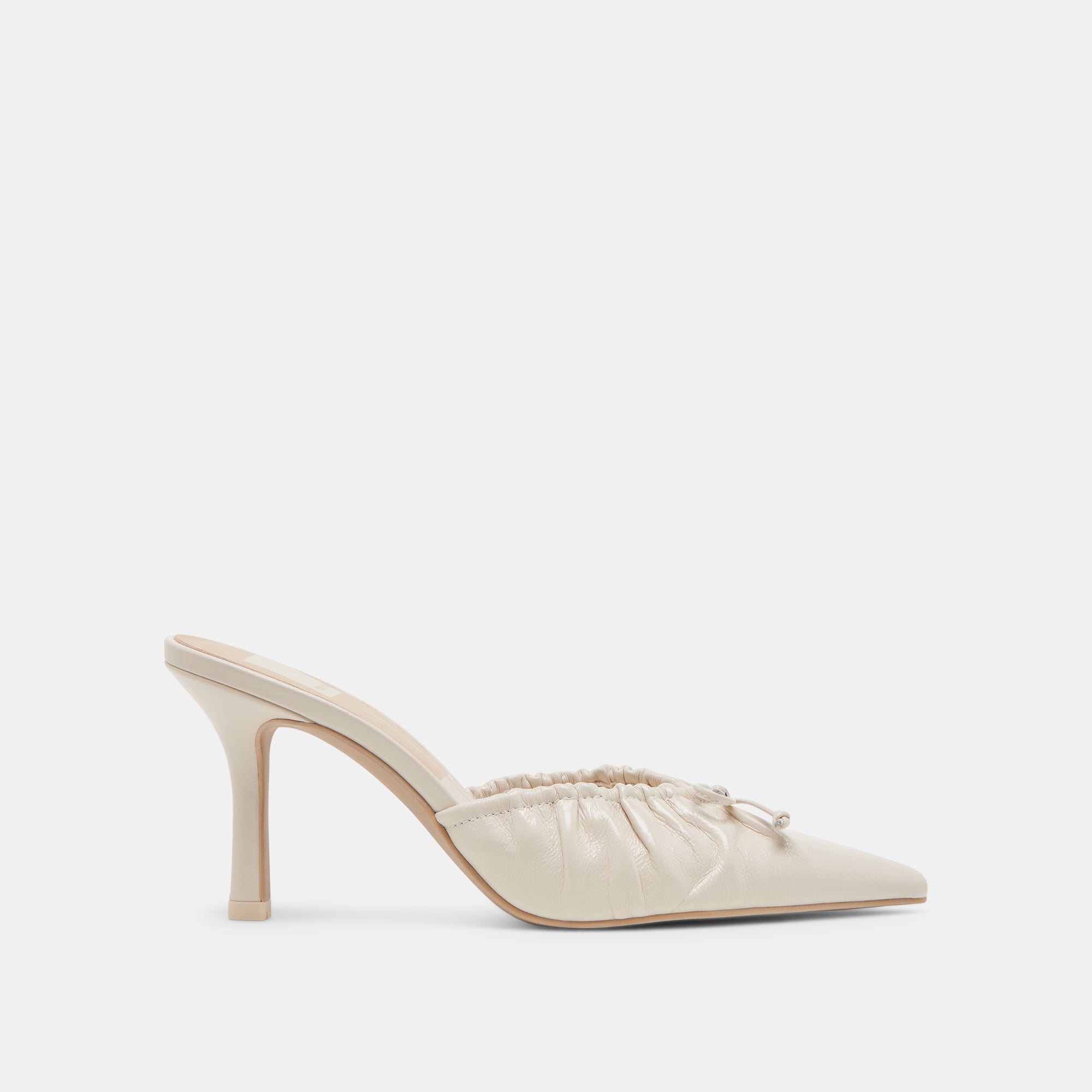 KAIRI Women's Ivory Crinkle Patent High Heels - Elegant Dress Shoes for Parties, Weddings & Special Occasions