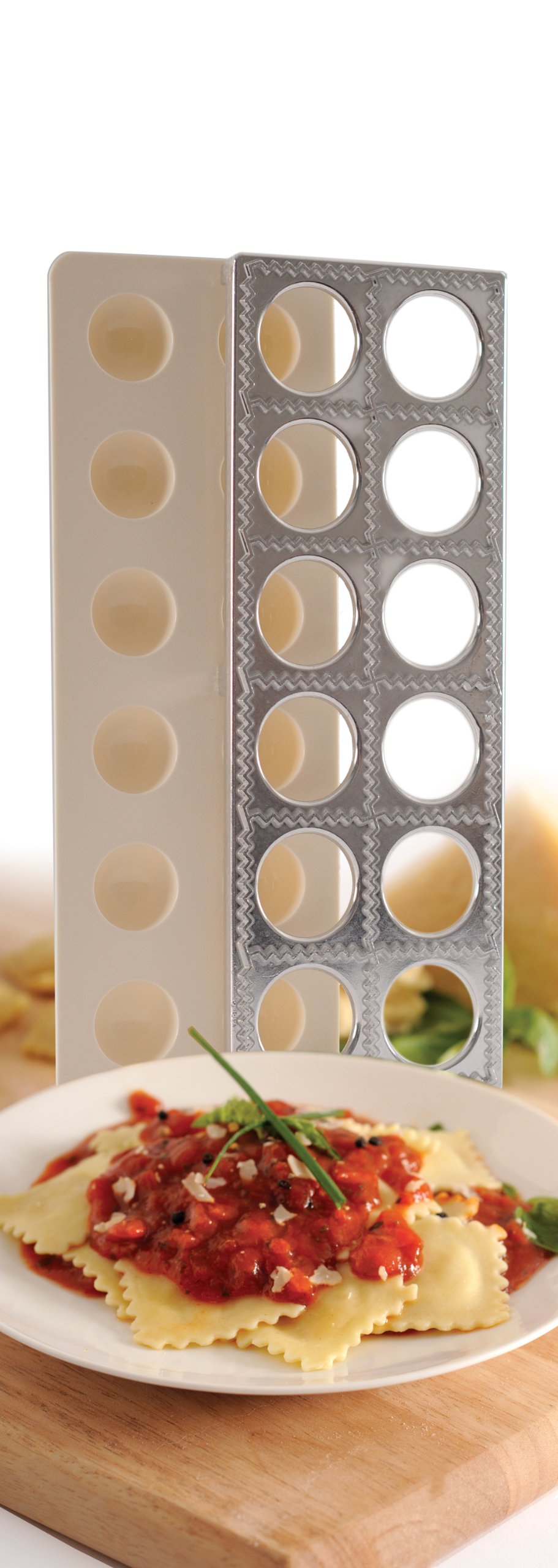 Norpro 12-Inch Stainless Steel Ravioli Maker with Press - Perfect for Homemade Pasta, Dumplings & Italian Cooking | Durable Metal Pasta Maker for Kitchen & Restaurant Use