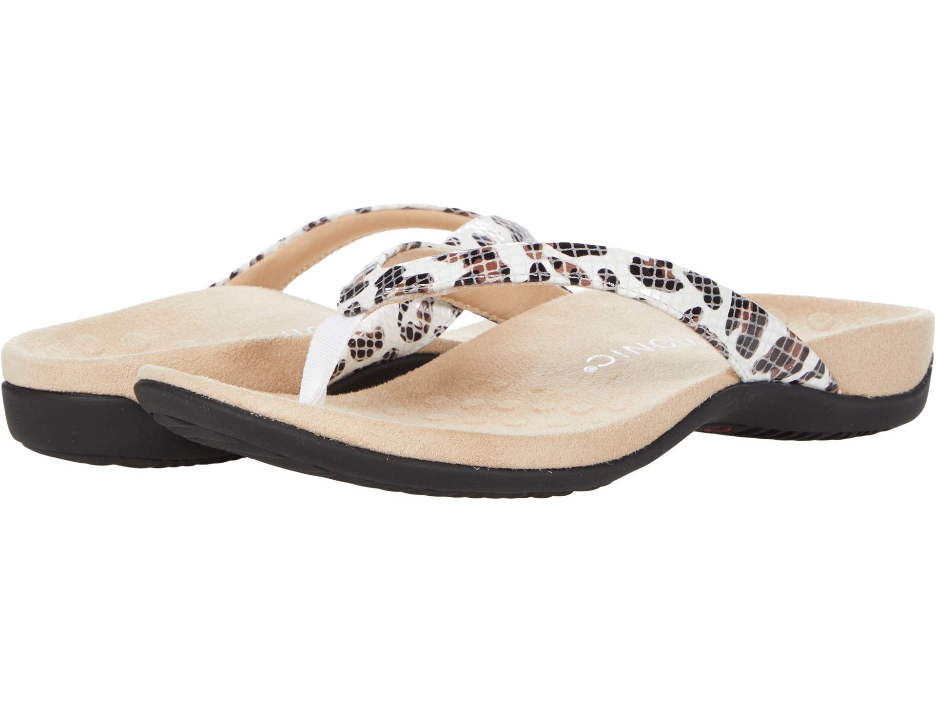 Vionic Women's Rest Dillon Toe Post Sandals - Orthotic Arch Support Flip Flops with Three-Zone Comfort for Plantar Fasciitis Relief | Perfect for Beach, Pool & Summer Walking