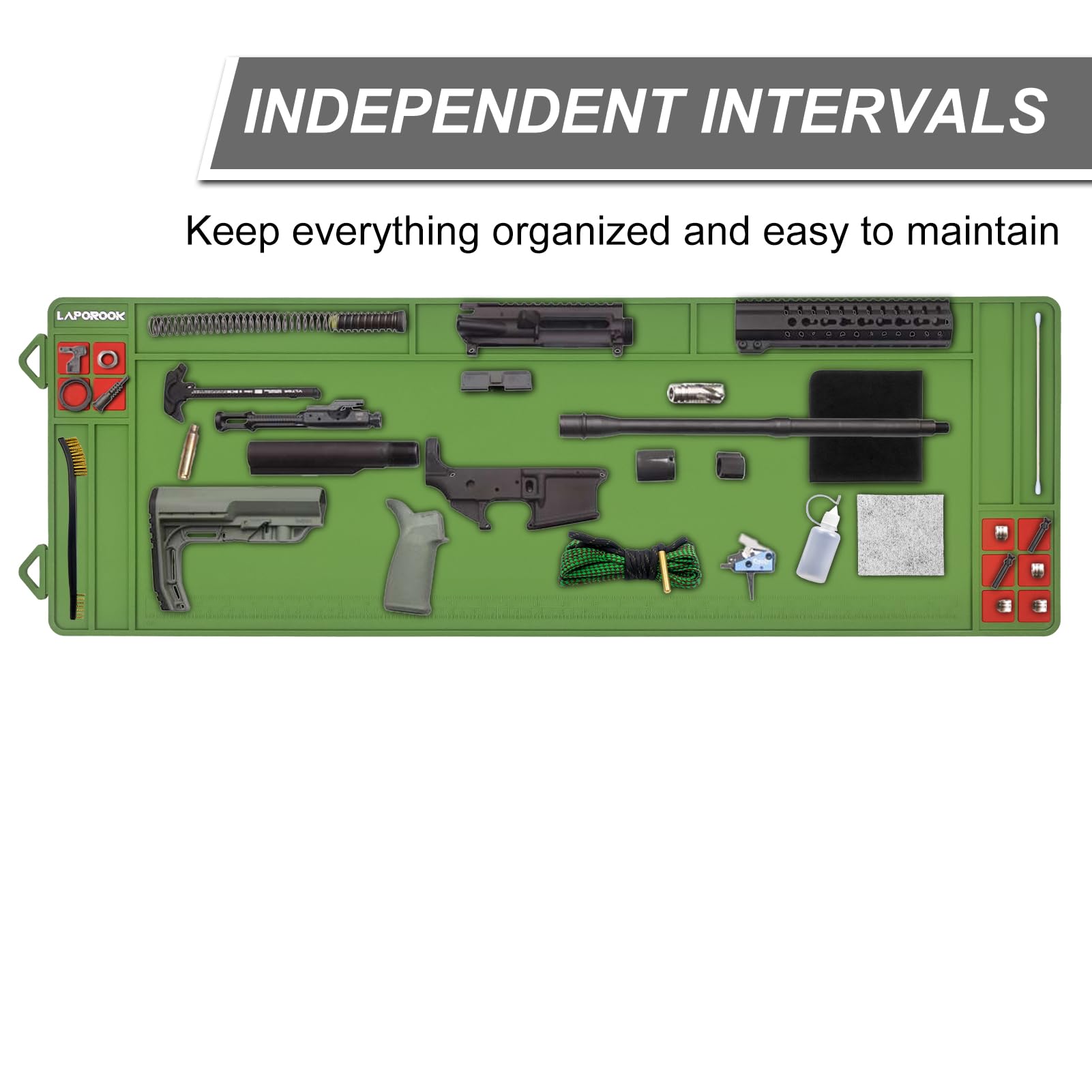 Premium Gun Cleaning Mat for Rifles & Shotguns - Large Magnetic Maintenance Mat with Cleaning Supplies, Ruler & Anti-Slip Rubber Pad | Universal Gun Cleaning Kit for Firearm Care at Home, Range or Hunting