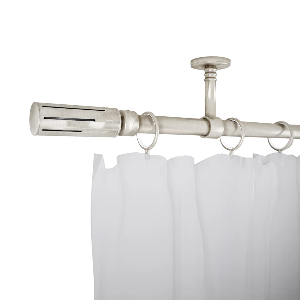 Premium 1-1/8 Inch Adjustable Single Window Curtain Rod Set - 44