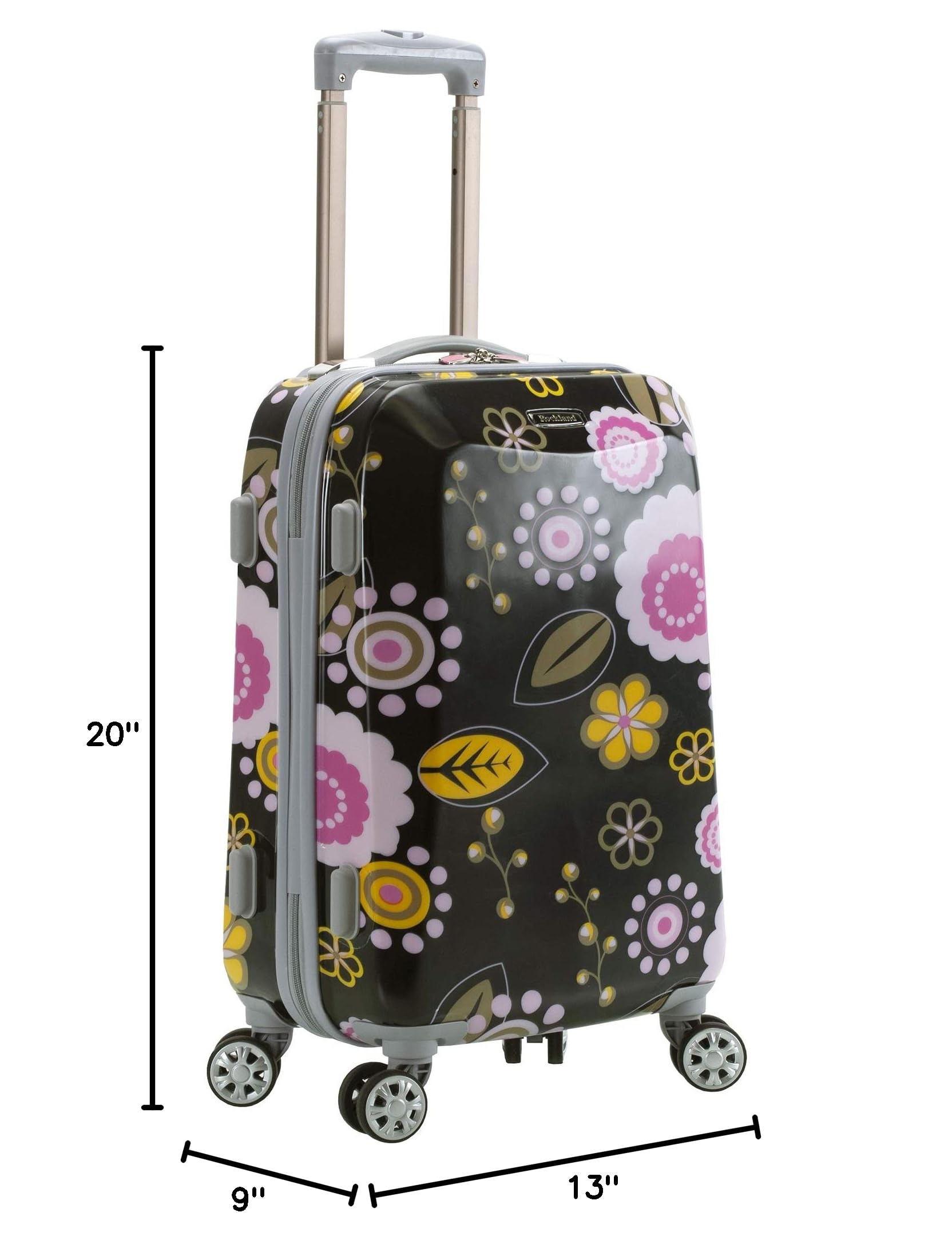 Rockland Vision Hardside Spinner Wheel Carry-On Luggage 20 Inch - Lightweight Expandable Suitcase with 360° Wheels for Air Travel, Business Trips & Weekend Getaways (Pucci Design)