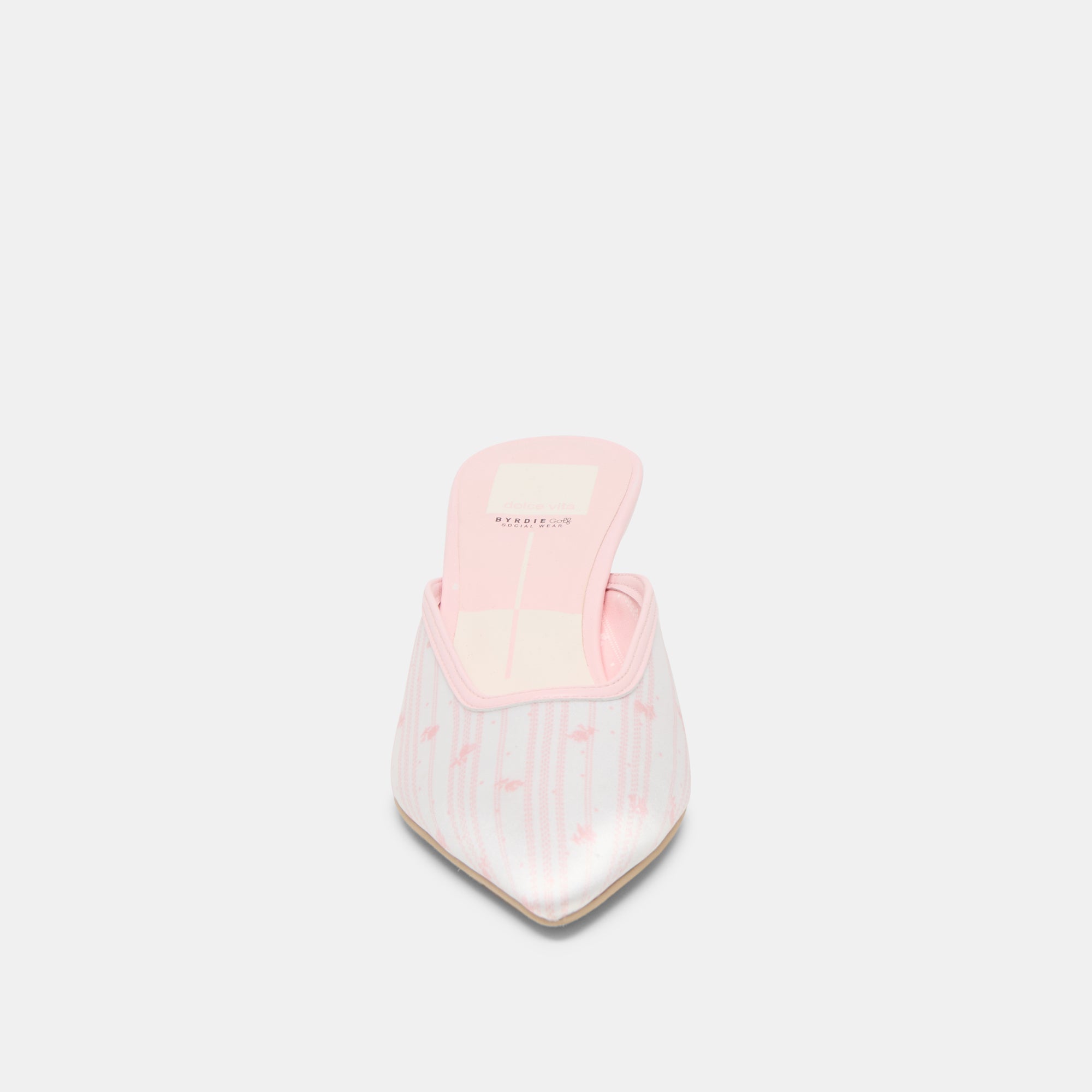 Cleo x Byrdie Golf Heels - Pink Floral Satin Women's Golf Shoes for Comfort & Style | Perfect for Golf Outings, Weddings & Special Events
