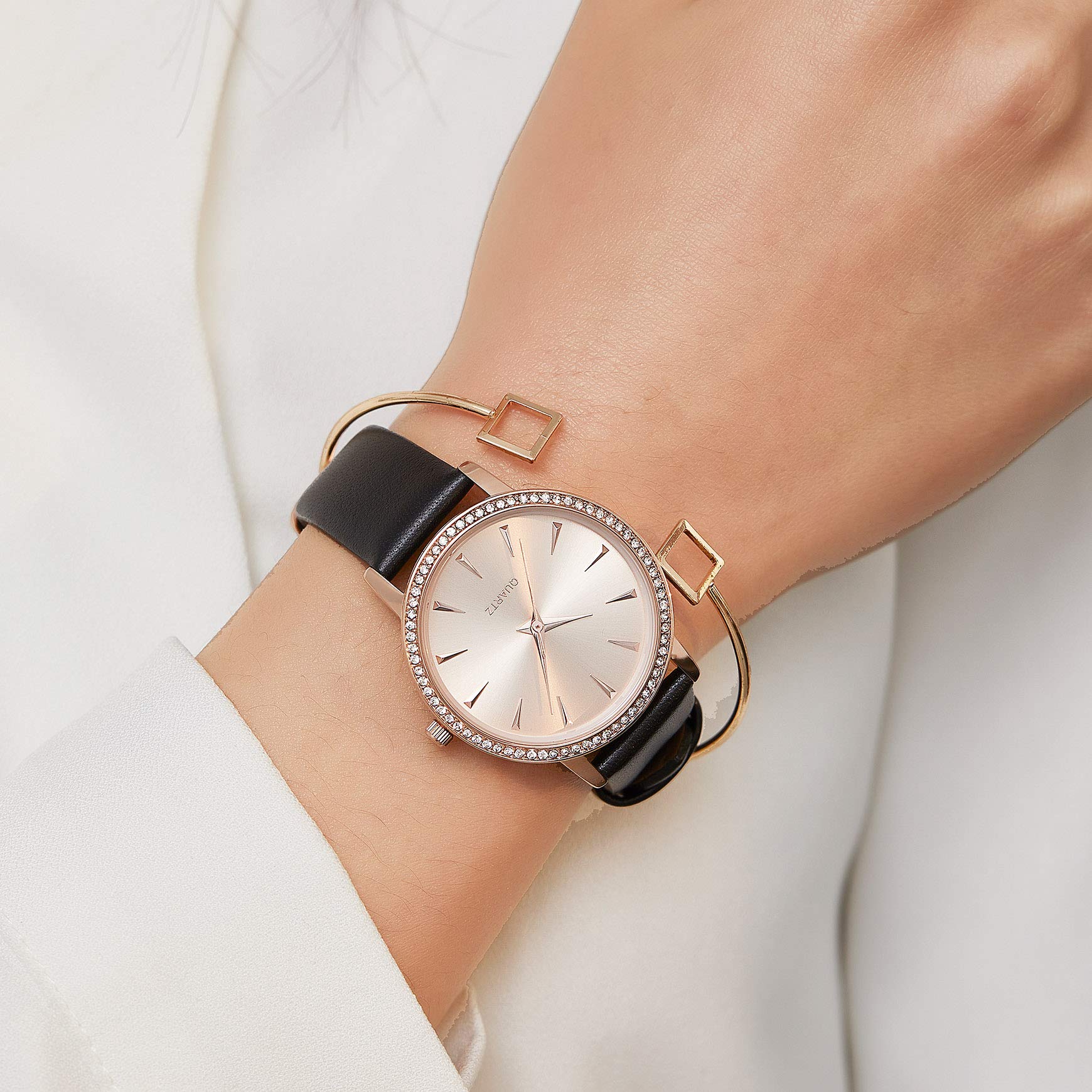 Elegant TIME100 Women's Watches - Slim Minimalist Analog Quartz Watch with Leather Band, Waterproof & Casual Dress Design | Perfect for Office, Daily Wear & Special Occasions