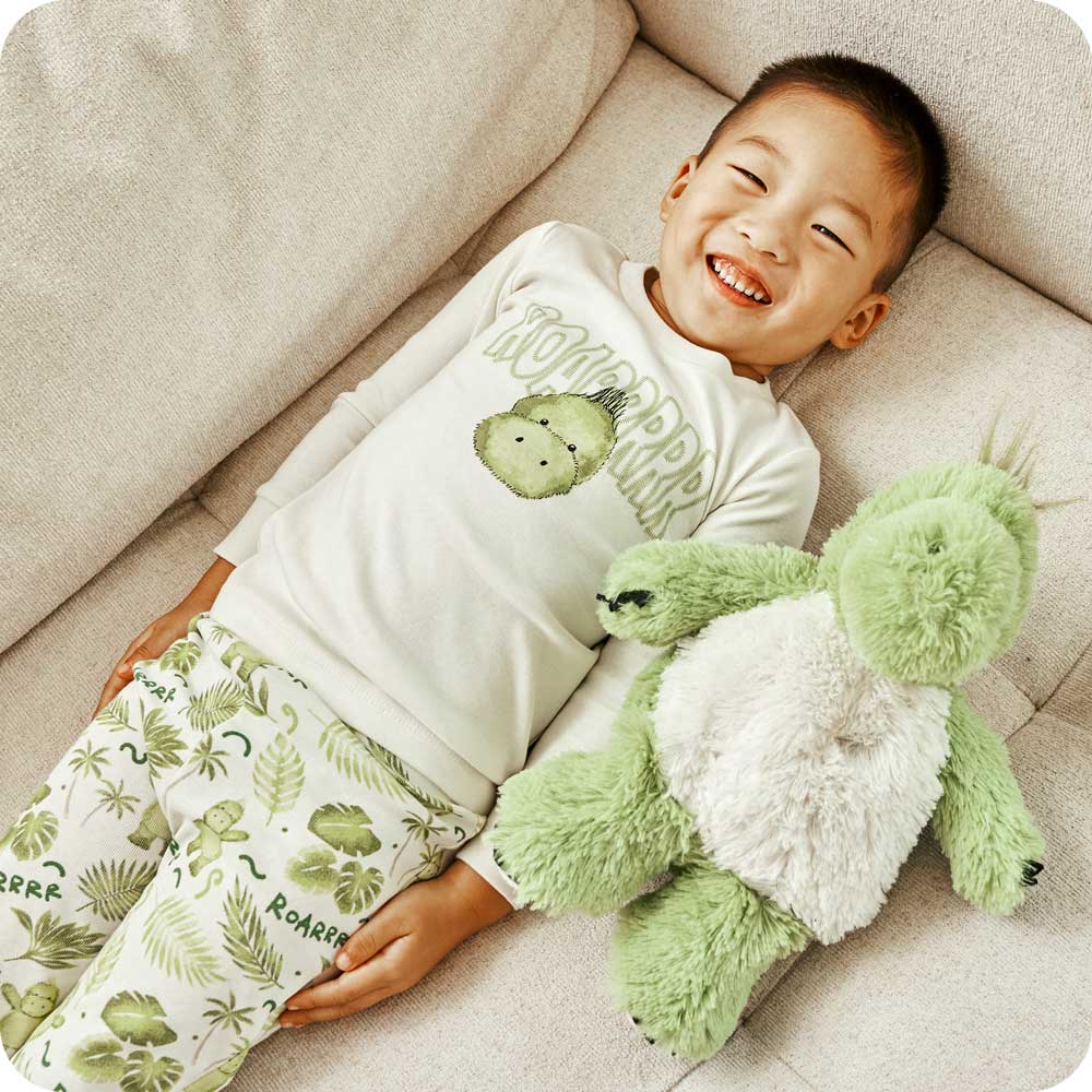 Dinosaur Pajamas for Kids - Cute Dino Print Sleepwear Set - Soft Cotton Boys & Girls Pajamas for Bedtime, Lounging & Family Matching Outfits