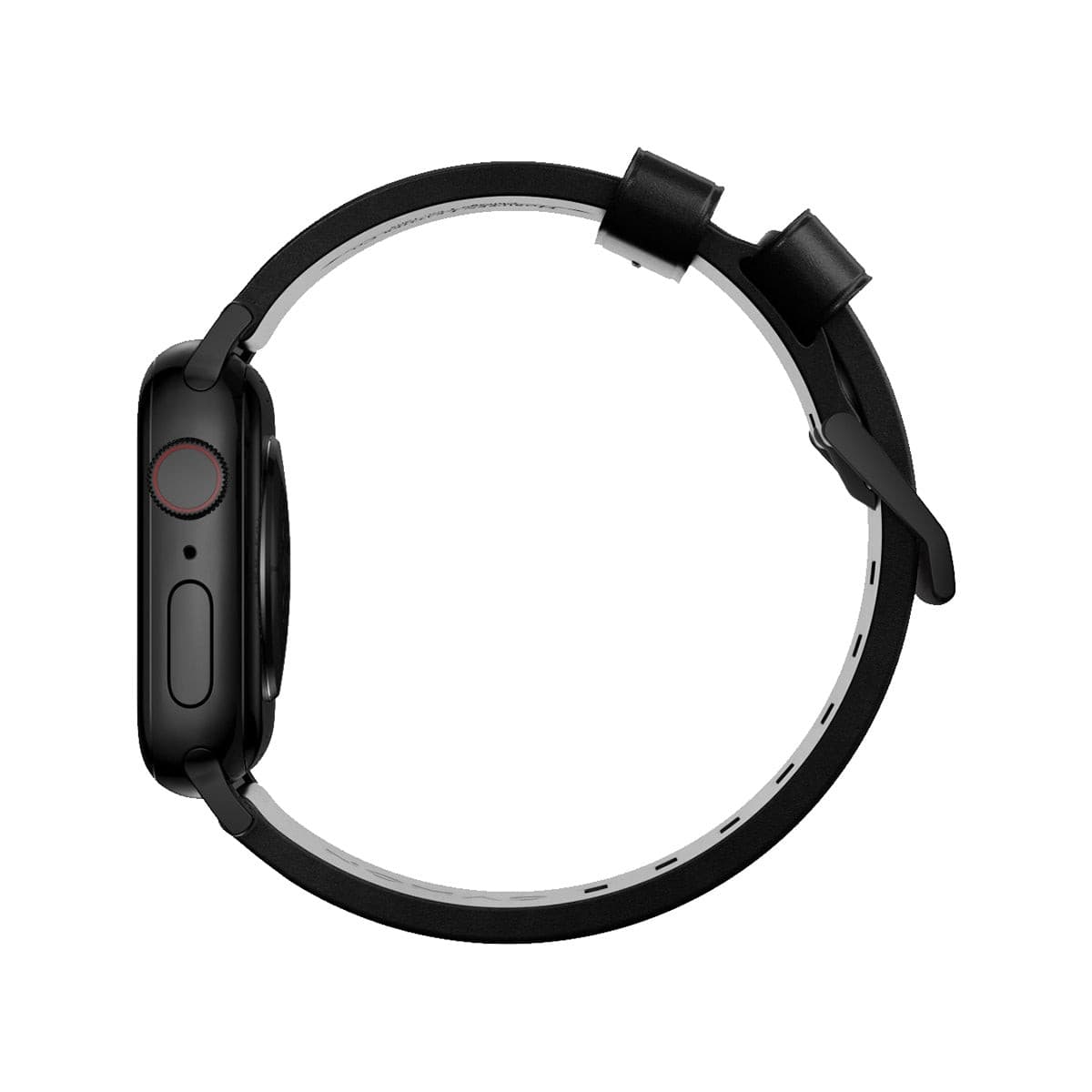 NOMAD Modern Leather Band for Apple Watch Series 8/7/6/SE (45mm/49mm) - Black Horween Leather Strap with Black Hardware | Durable & Stylish Replacement Band for Work, Travel & Everyday Wear