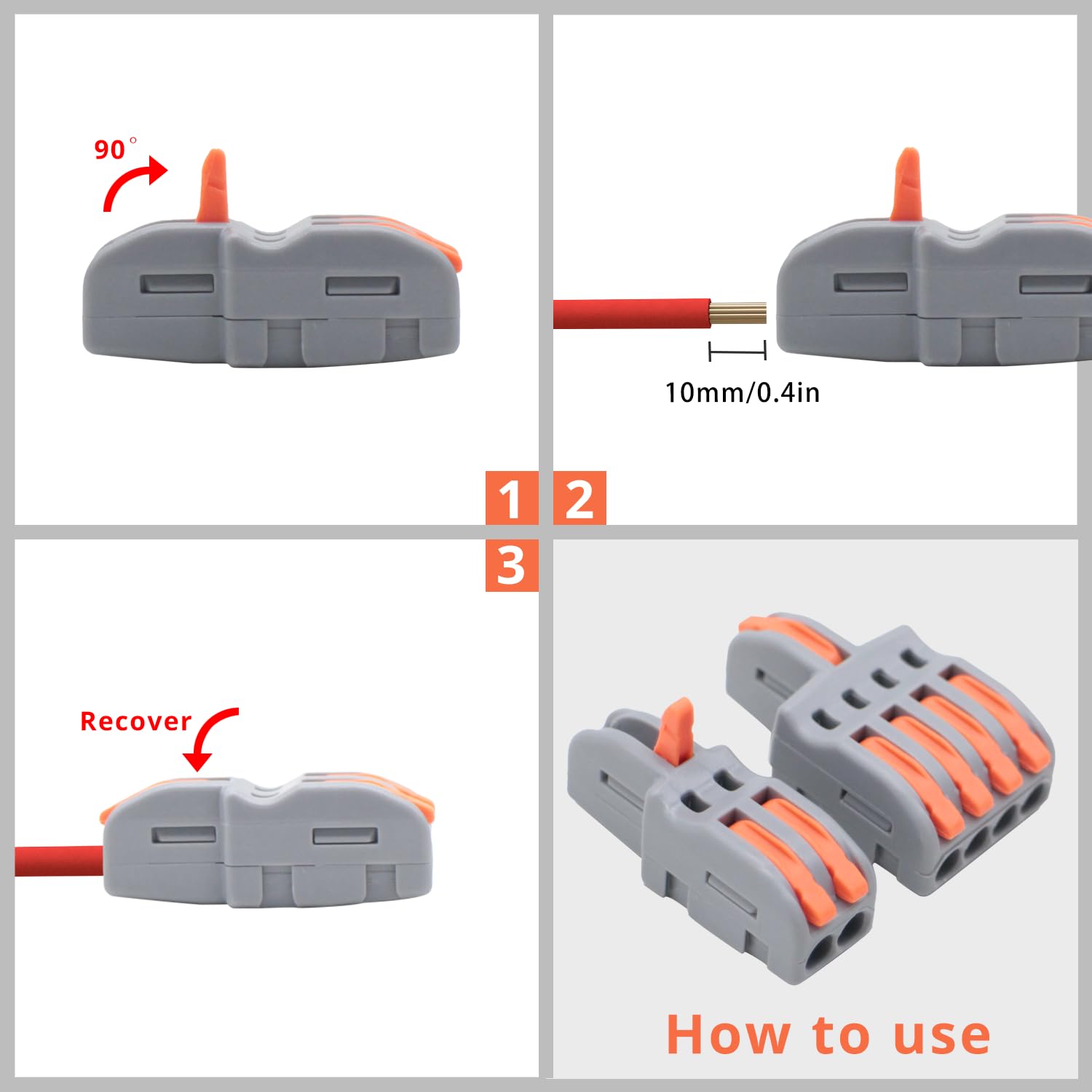 14 Pcs Compact Lever Splicing Wire Connectors Kit - 1 in 5 Out DIY Push-in Terminal Block for Home Electrical Wiring, Automotive Repairs & DIY Projects