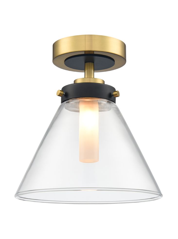 Conika Flush Mount IP44 Waterproof Ceiling Light - Matt Black, Polished Nickel & Aged Brass Finish - Perfect for Bathroom, Kitchen & Outdoor Lighting