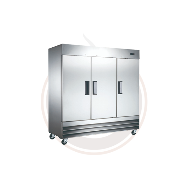 Omcan 81-Inch Commercial Reach-In Refrigerator - 3 Doors, 72 cu. ft. Capacity - Ideal for Restaurants, Catering & Grocery Stores (Model 50028)
