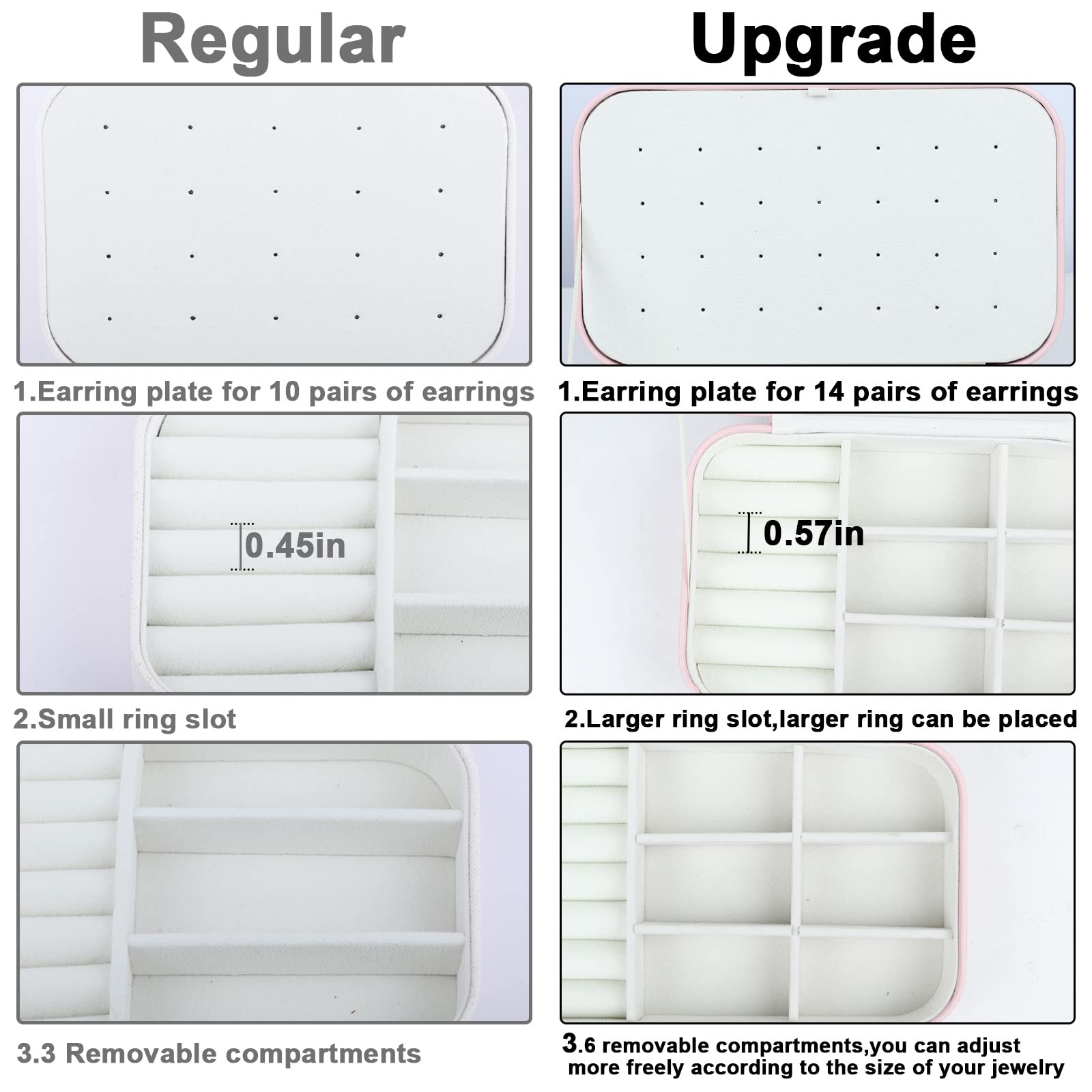 Premium PU Leather Travel Jewelry Organizer Box for Women - Portable Jewelry Case for Necklaces, Rings, Earrings & Bracelets - Perfect for Vacation, Business Trips & Daily Storage (Black)