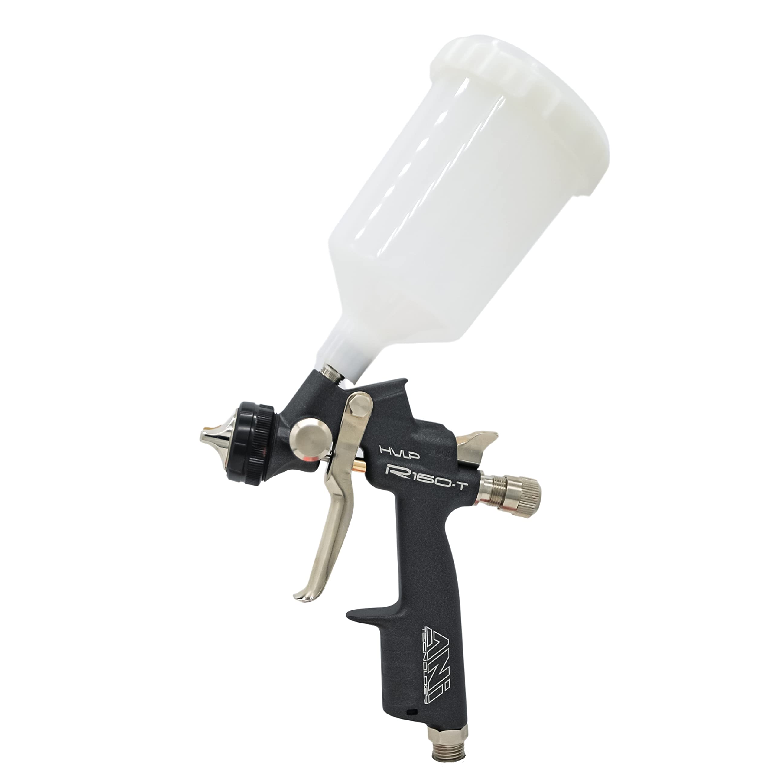 ANI HVLP R160/T 250cc Mini Spray Gun with Nylon Cup (1.2mm Nozzle) - Perfect for Automotive Touch-Ups, Wood Finishing & DIY Projects