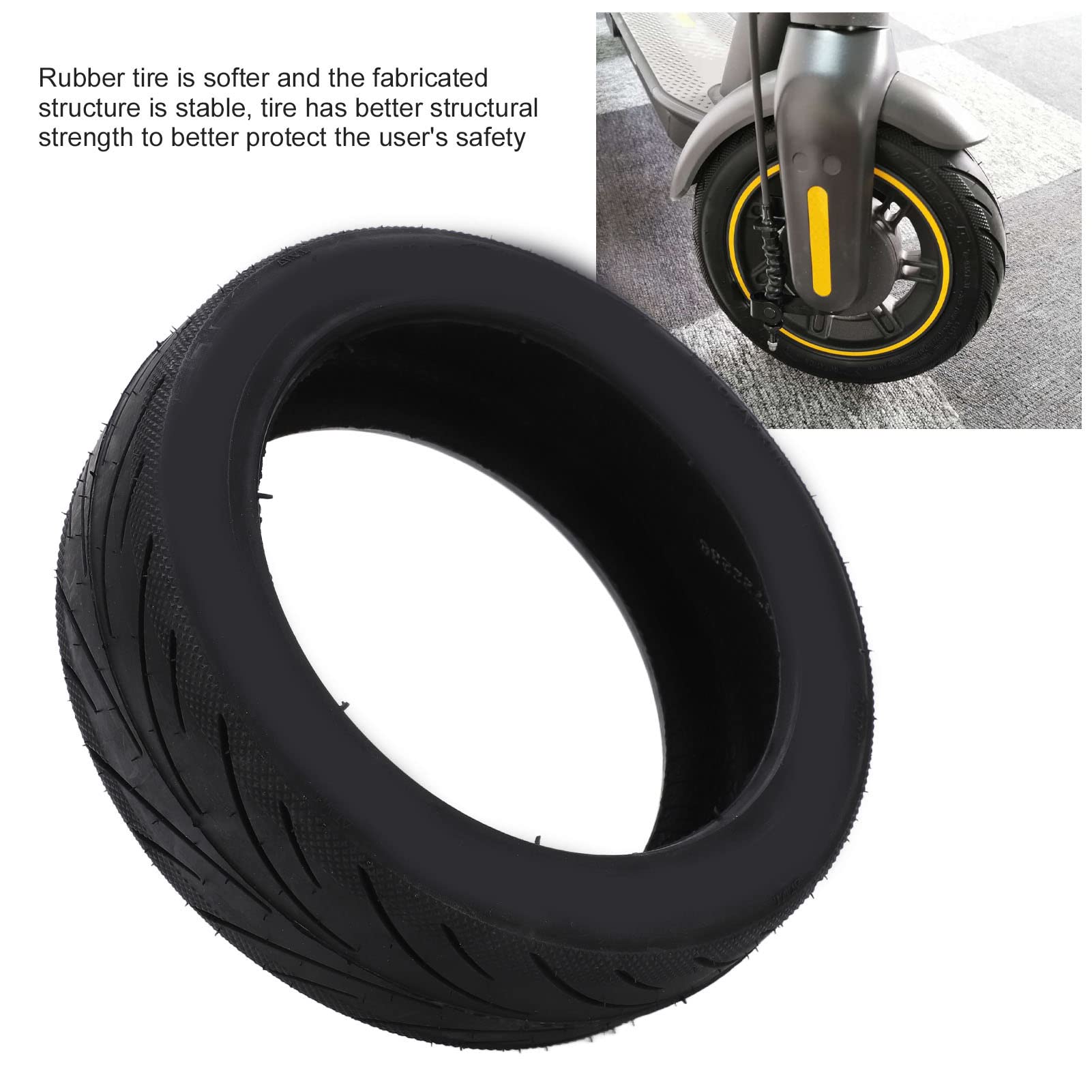 VGEBY 60/70-6.5 Electric Scooter Tires - Durable Rubber Vacuum Tires, Stable Non-Pneumatic Design for Smooth Ride | Perfect for Commuting, Urban Travel & Last-Mile Transportation