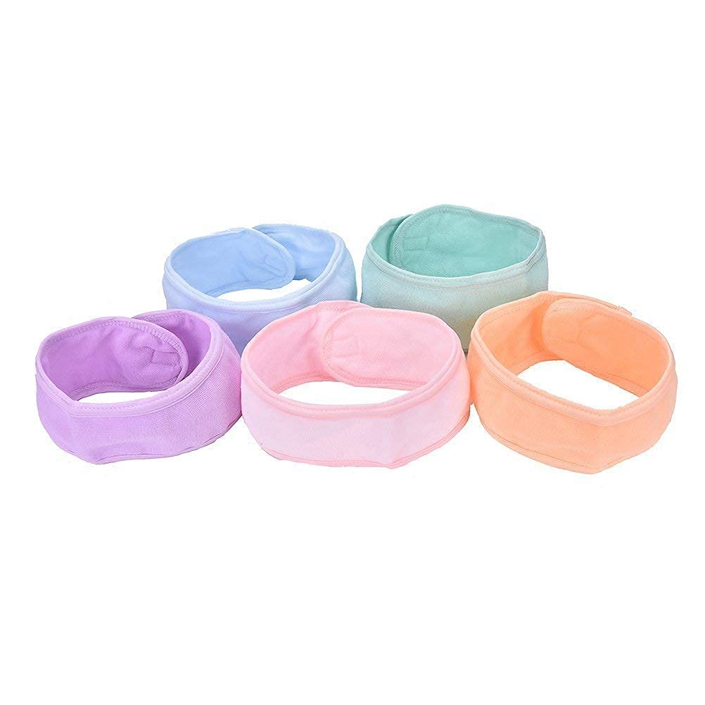 BEAUTRISTRO Professional Polycotton Adjustable Facial Headbands for Women & Men - Pack of 2 (Colors May Vary) - Perfect for Skincare, Spa, Hair Washing & Makeup Application