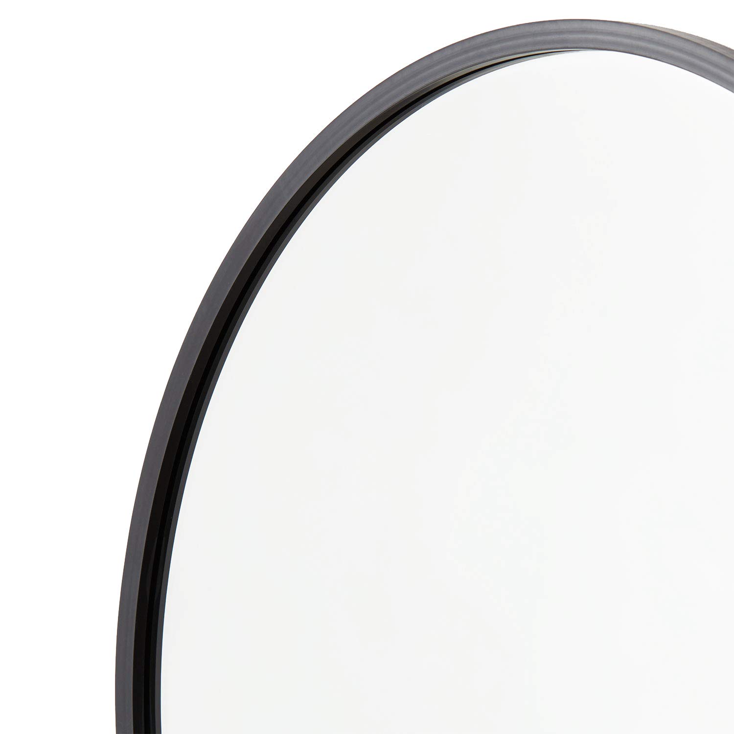 Better Bevel 36” x 36” Black Rubber Framed Round Mirror - Shatterproof Bathroom Wall Mirror for Vanity, Bedroom, and Entryway Decor