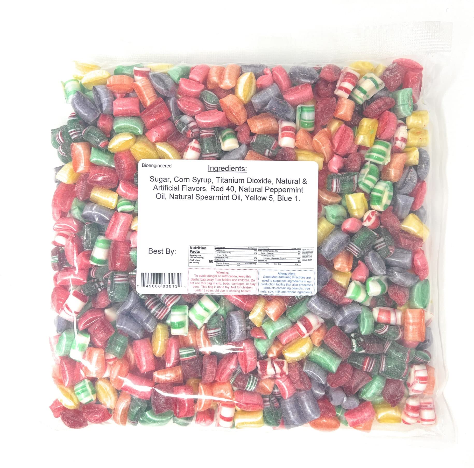 Yankee Traders Assorted Fruit Candy - 2 Pounds Bulk Rainbow Gems for Parties, Halloween Treats & Gift Baskets