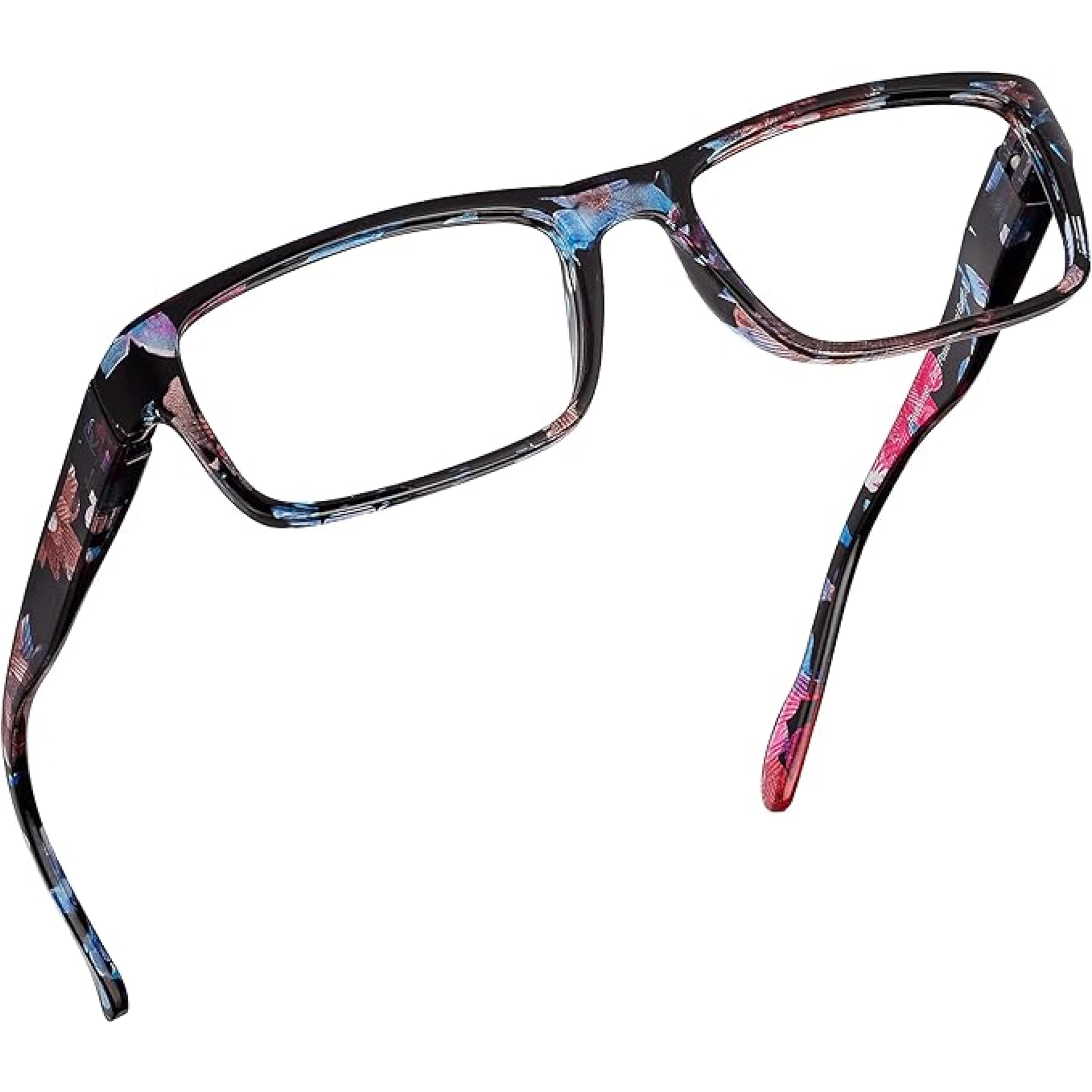 Blue Light Blocking Reading Glasses 1.75 Magnification - Floral Computer Eyeglasses with Thin Reflective Lens, Anti-Glare & UV Protection for Men & Women - Reduce Eye Strain for Work, Gaming & Digital Screen Use