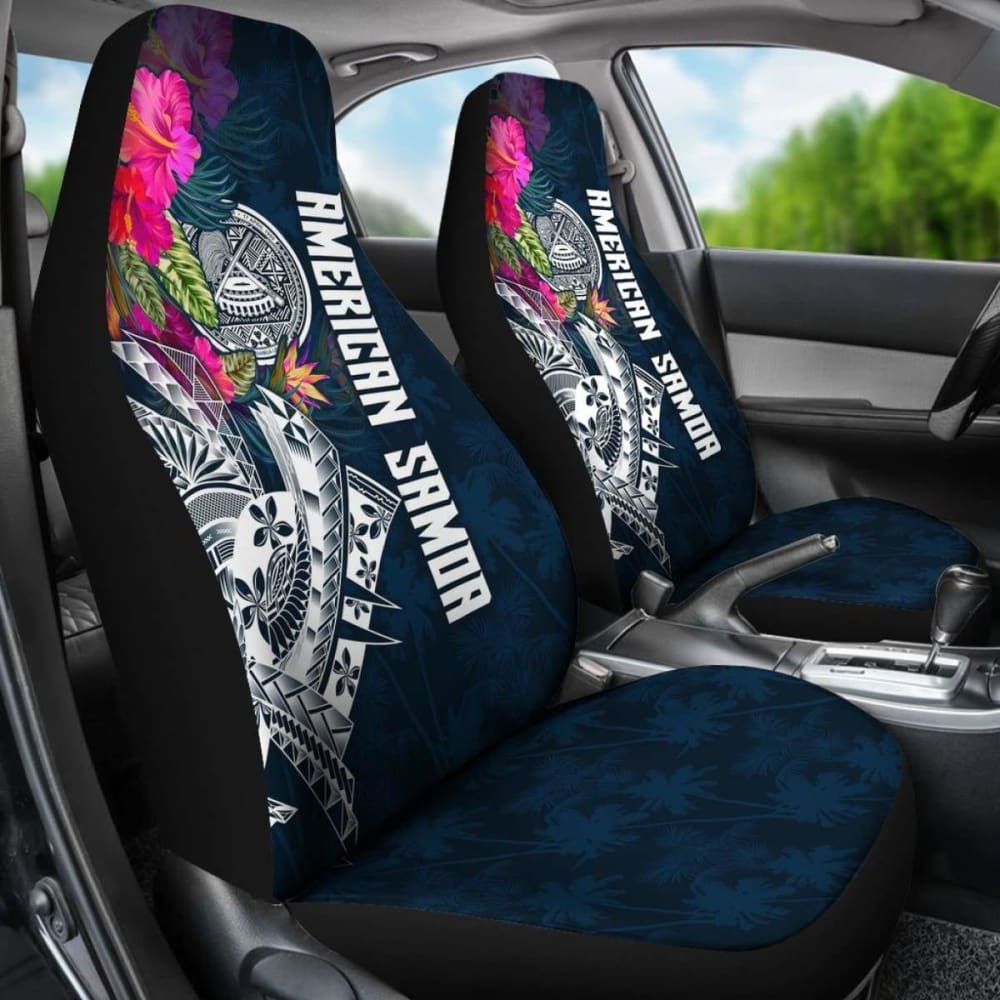 Premium American Samoa Car Seat Covers - Tropical Polynesian Hibiscus Design for Summer Vibes | Durable & Stylish Protection for Cars, Trucks & SUVs | Perfect for Road Trips & Beach Adventures