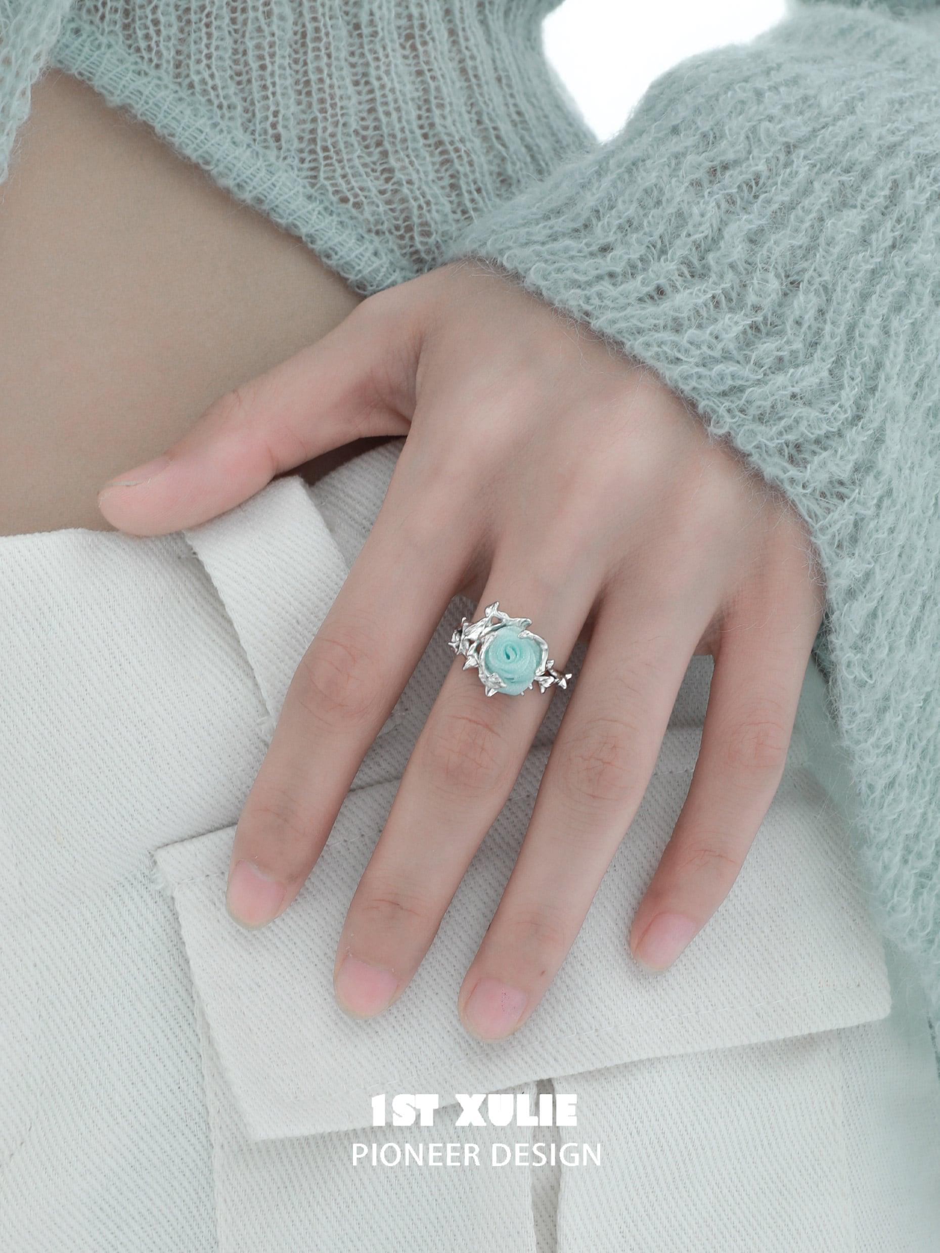 S925 Sterling Silver Knitted Rose Ring for Women - Elegant Floral Jewelry Gift for Valentine's Day, Anniversary & Romantic Occasions