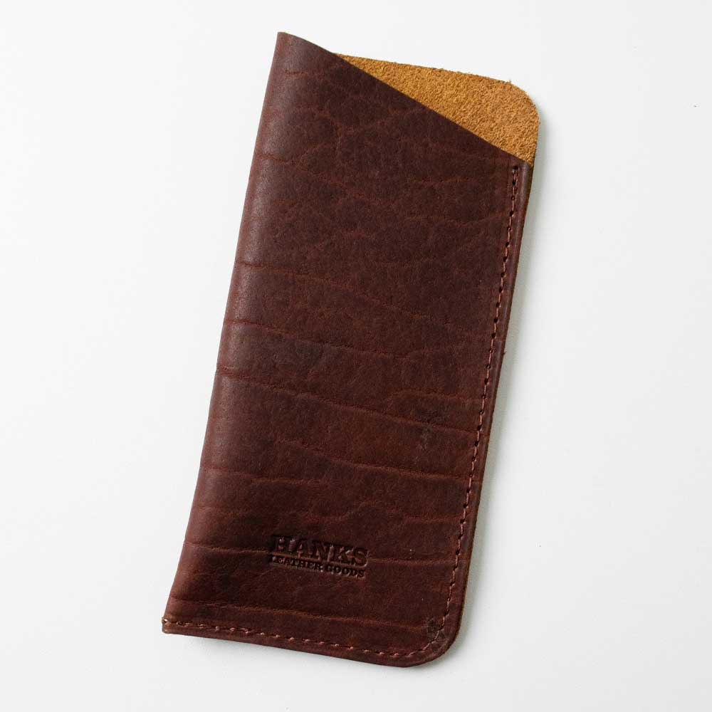 Premium Bison Leather Eyeglass Case - Handcrafted Durable Eyewear Holder for Men & Women - Perfect for Travel, Office & Home Use
