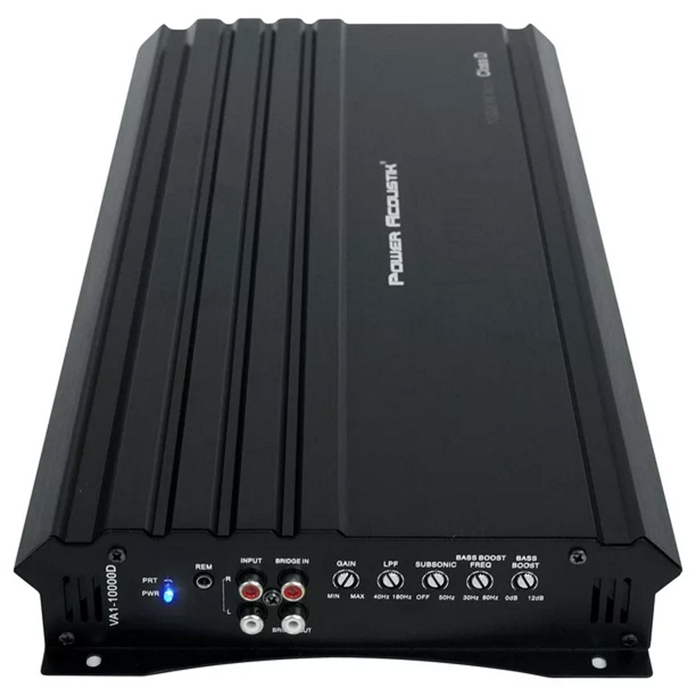 Power Acoustik VA1 10000D 10000W Mono Block Class D Car Amplifier with Bass Remote - High Power Audio System for Car, Truck & SUV Stereo Upgrade