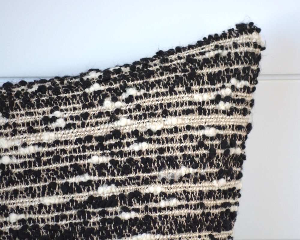 Soft and Cozy Nubby Pillow in Black - Perfect for Sofas, Beds, and Home Decor