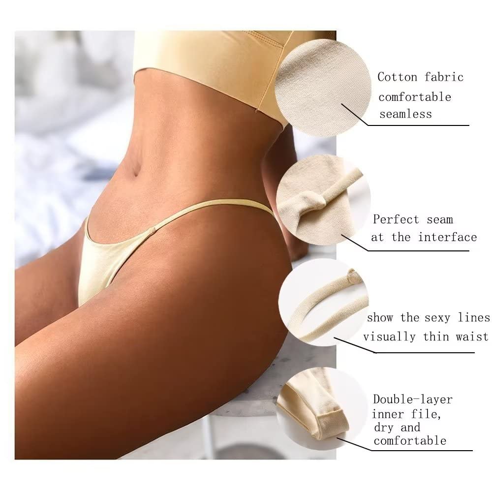 Sexy Women's G-String Thongs 5-Pack - Low Rise Hipster Panties, Breathable Stretch T-Back Underwear (S-XL) | Perfect for Date Night, Lingerie Collection & Everyday Comfort