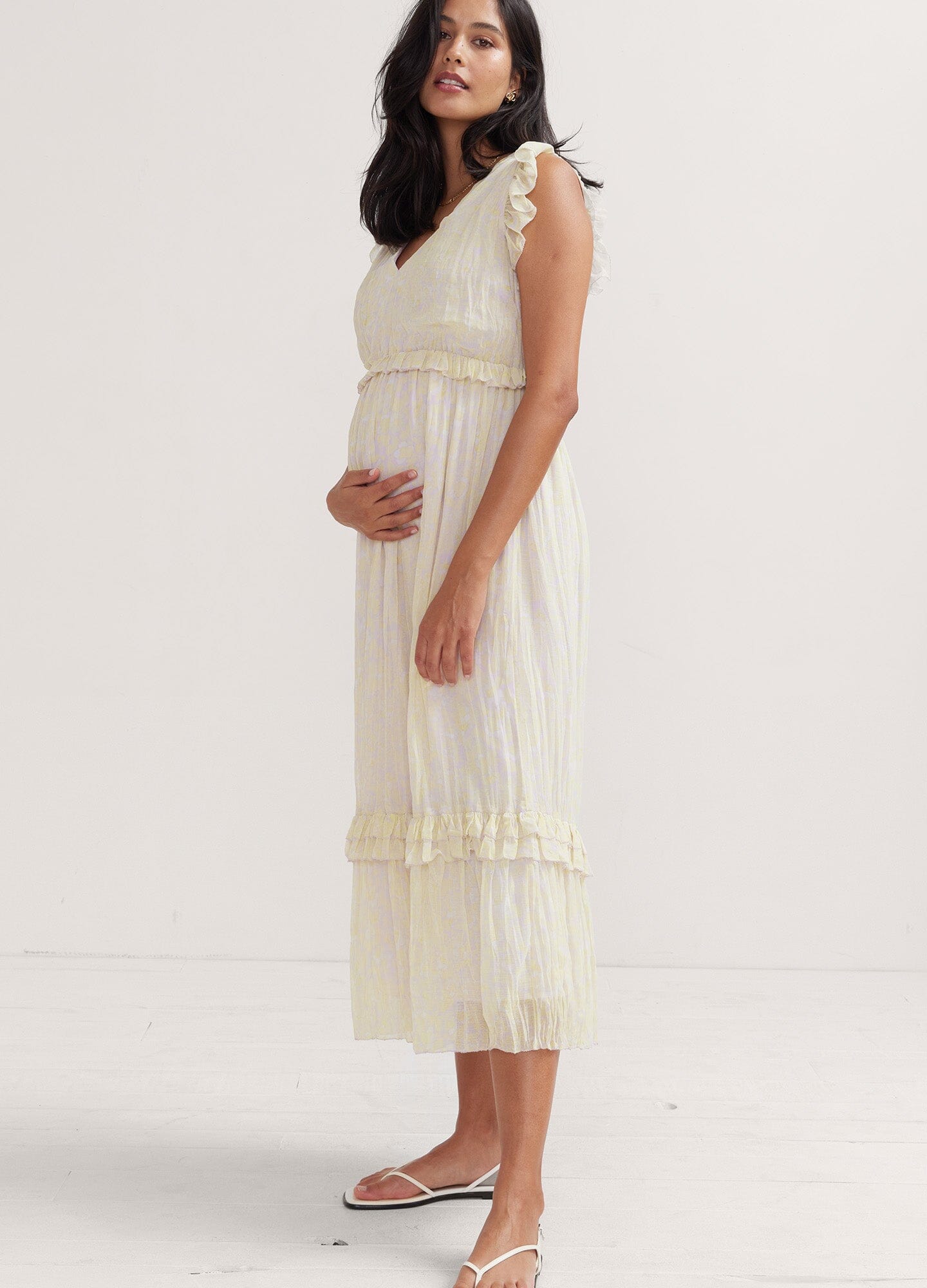 Luna Dress for Women - Elegant Flowy Midi Dress with Short Sleeves & V-Neck | Perfect for Summer, Beach, Date Night & Casual Wear