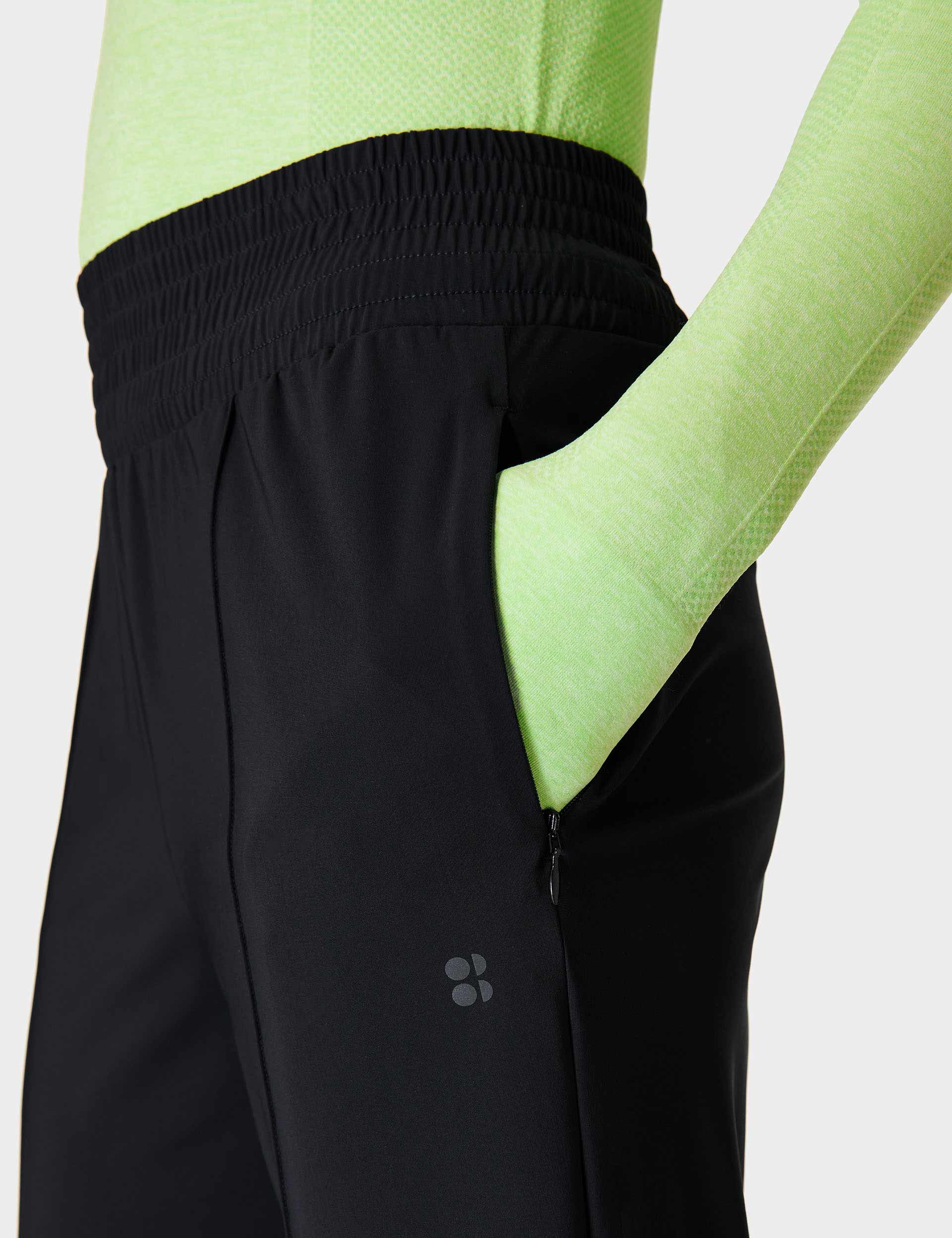 Explorer Wide Leg Track Pants for Women - Comfortable High Waisted Athletic Joggers - Black Workout & Lounge Pants for Yoga, Running & Casual Wear