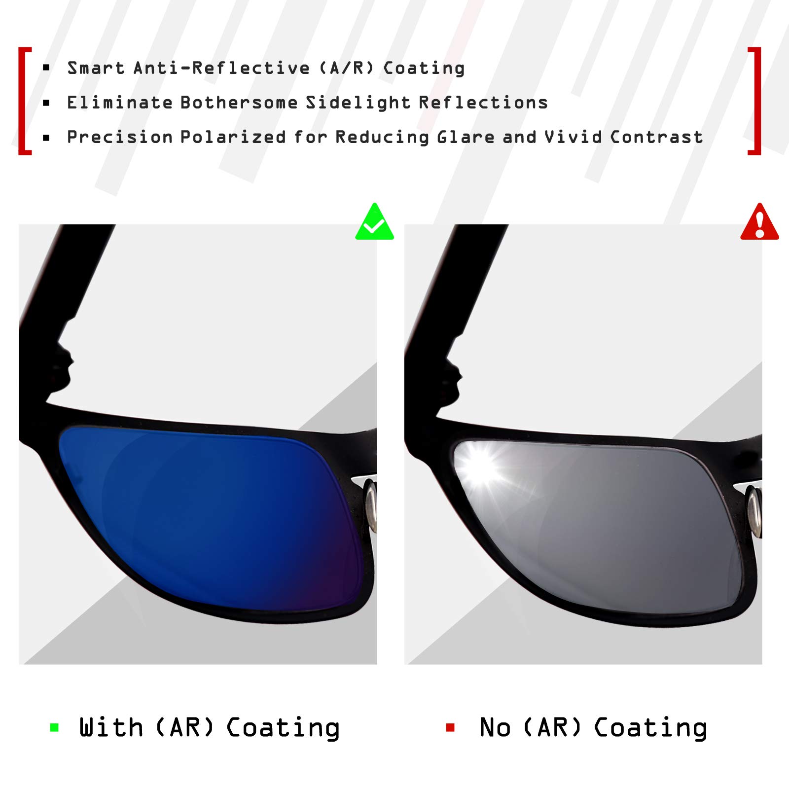 Oakley Monster Dog Sunglasses Replacement Lenses for Men - Polarized & UV400 Protection Lenses - Perfect for Running, Cycling & Outdoor Sports
