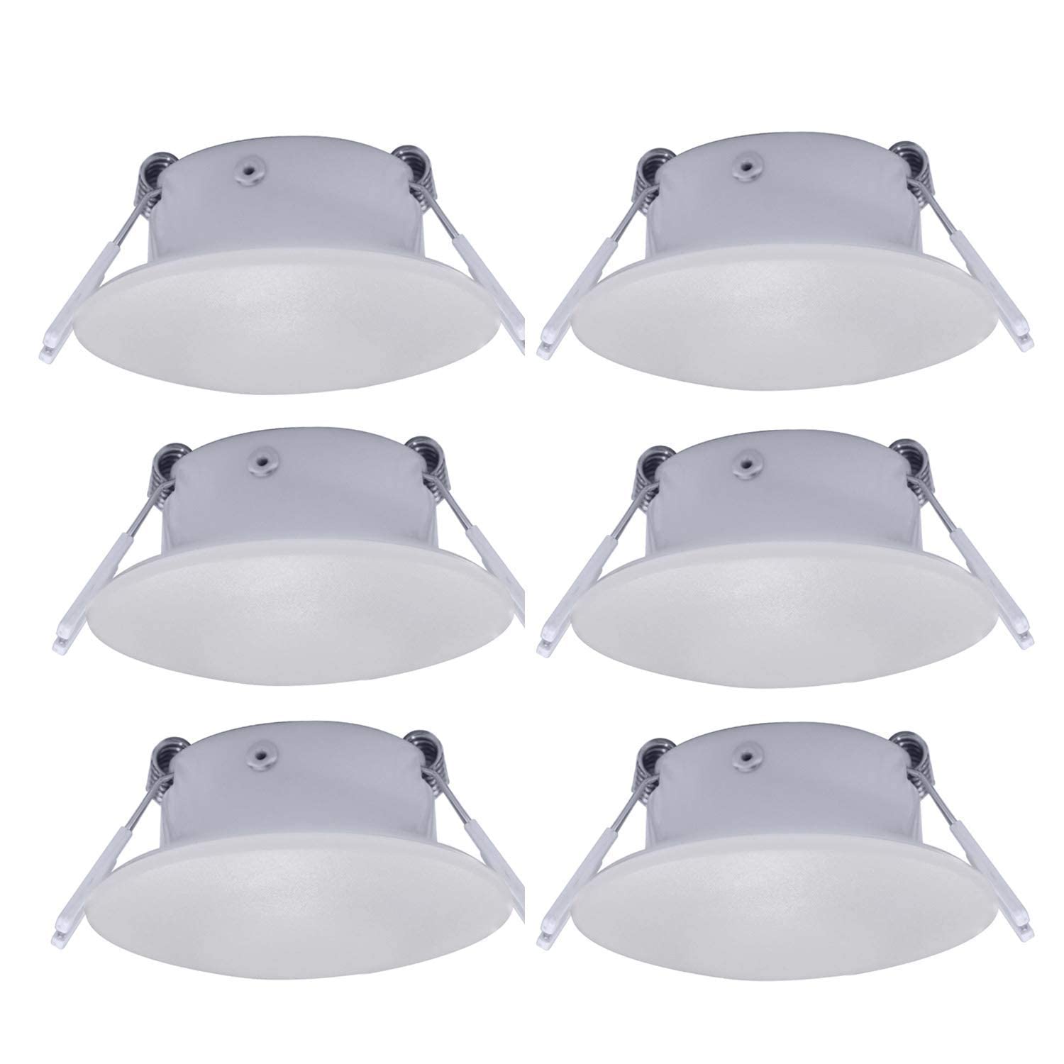 Facon RV Puck Light with Dimmer Switch Set - 6Packs 4.5 Inch and 6Packs 3 Inch Recessed LED Lights, 60W Touch Dimmer - Perfect for RV, Camper, Trailer, and Marine Lighting