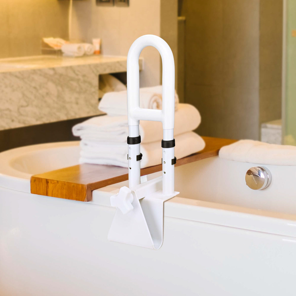 TheLAShop Adjustable Shower Grab Bar - 440lbs Weight Capacity, Non-Slip Bathroom Safety Rail for Elderly & Disabled - Perfect for Bathtubs, Showers & Wet Areas