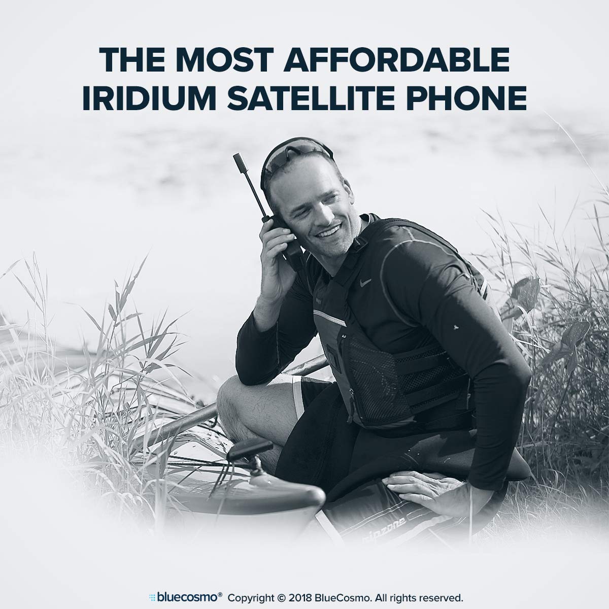 BlueCosmo Iridium 9555 Satellite Phone Bundle - Global Satellite Phone with Voice & SMS Text Messaging - Includes Prepaid SIM Card & Online Activation - 24/7 Support - Perfect for Remote Travel, Emergency Communication & Off-Grid Adventures