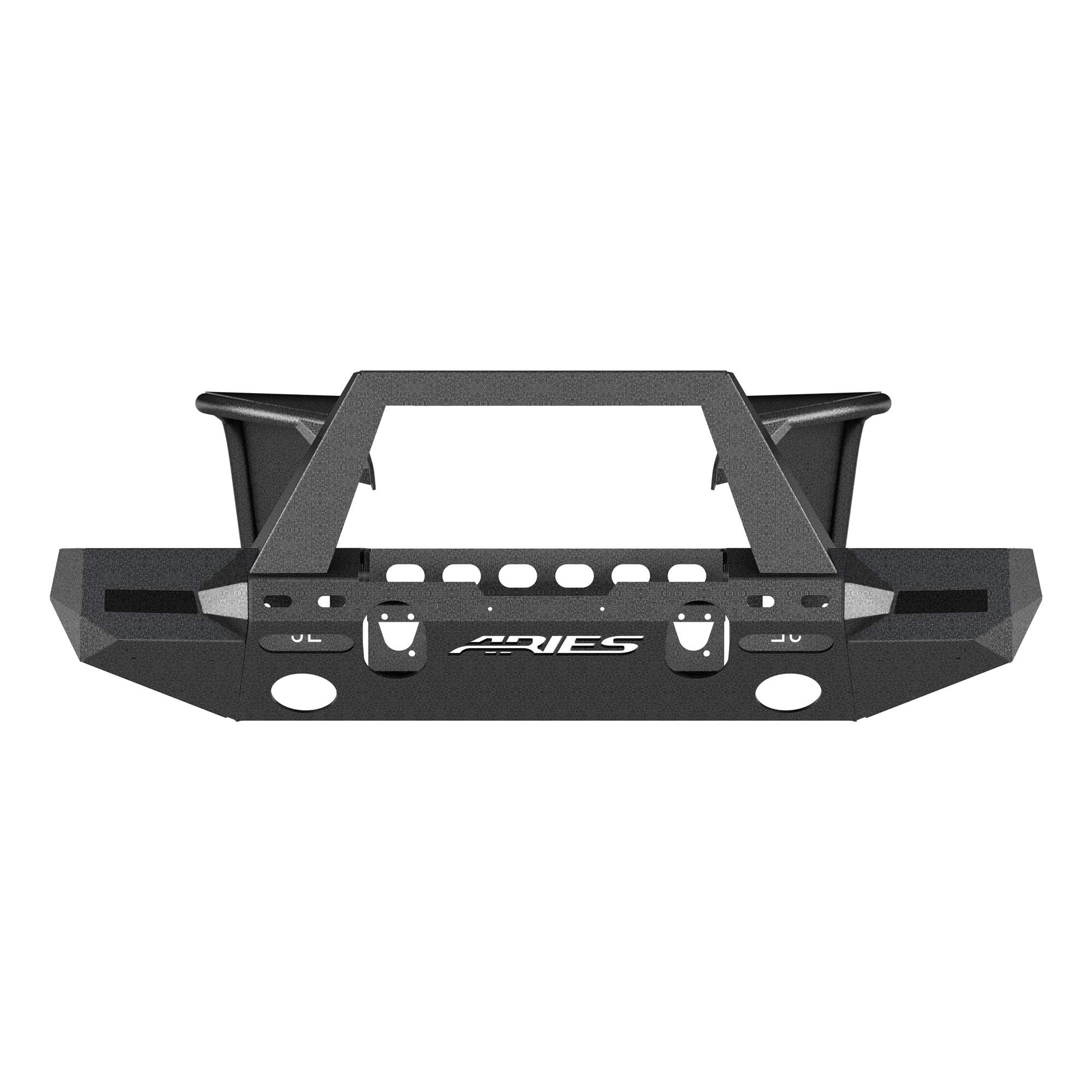 ARIES 2082097 TrailChaser Black Aluminum Front Bumper & Fender Flares for Jeep Wrangler JL (2018-2023) | Heavy-Duty Off-Road Protection | Perfect for Rock Crawling & Trail Adventures