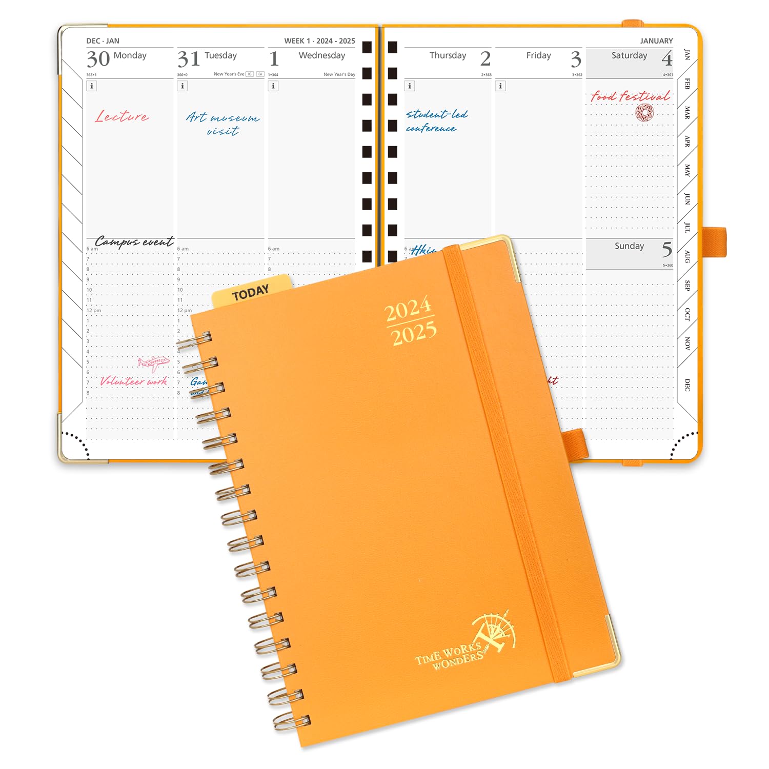 POPRUN 2024-2025 Academic Planner (July 2024-June 2025) - Daily Weekly Monthly Organizer with Hourly Time Slots, 6.25