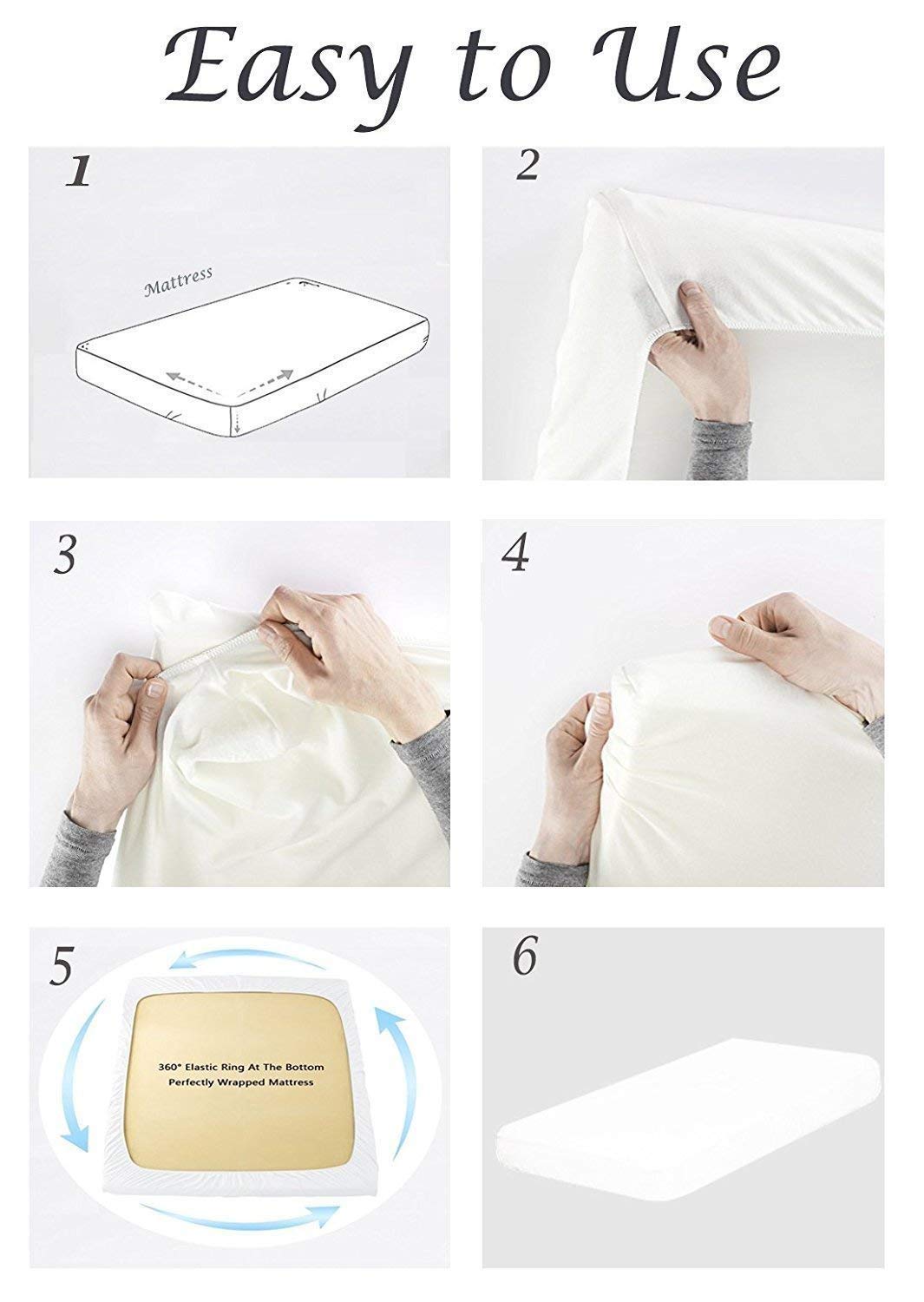 VASTRA 100% Organic Cotton Sheets - Full XL Size 4-Pc Set for Deep Pocket Mattress | Soft & Breathable Bedding for Home Comfort