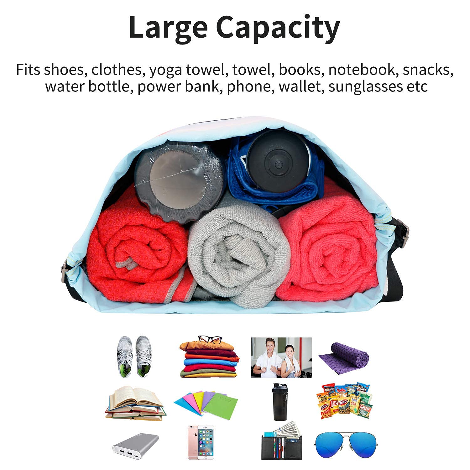 Waterproof Drawstring Backpack - Lightweight Gym Sackpack for Men & Women - Perfect for Sports, Beach, Travel & Outdoor Activities