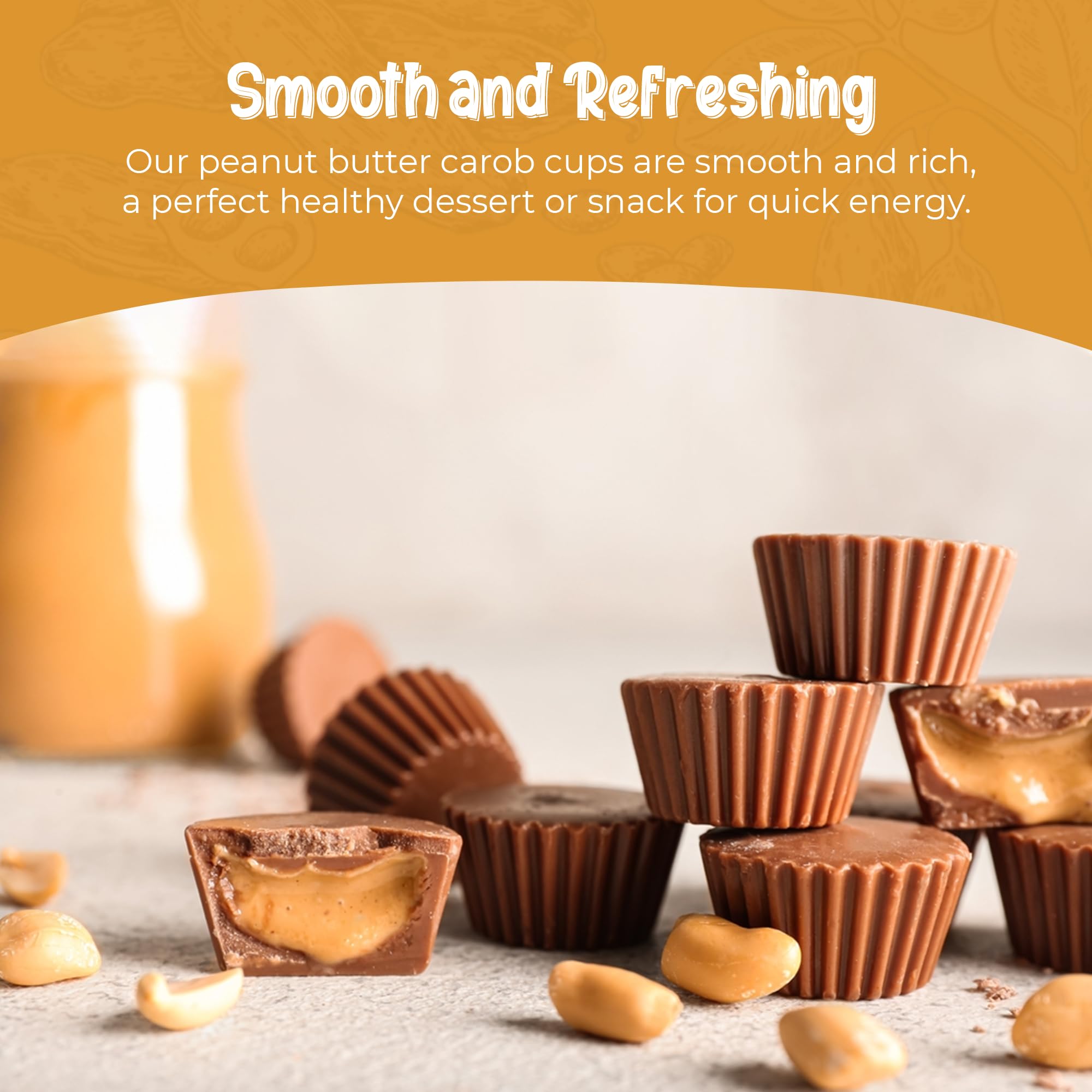Missy J's Vegan & Gluten-Free Peanut Butter Carob Cups - 12 Pack (0.9 Oz Each) | Healthy Coconut Sugar Sweetened Chocolate Alternative | Caffeine-Free Snacks for Kids, Desserts & Healthy Treats | Perfect for Lunchboxes, Parties & Weight Management